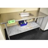 30"X72" STAINLESS STEEL TABLE WITH SINGLE WELL SINK (CI) [RIGGING FEES FOR LOT #733 - $100 USD