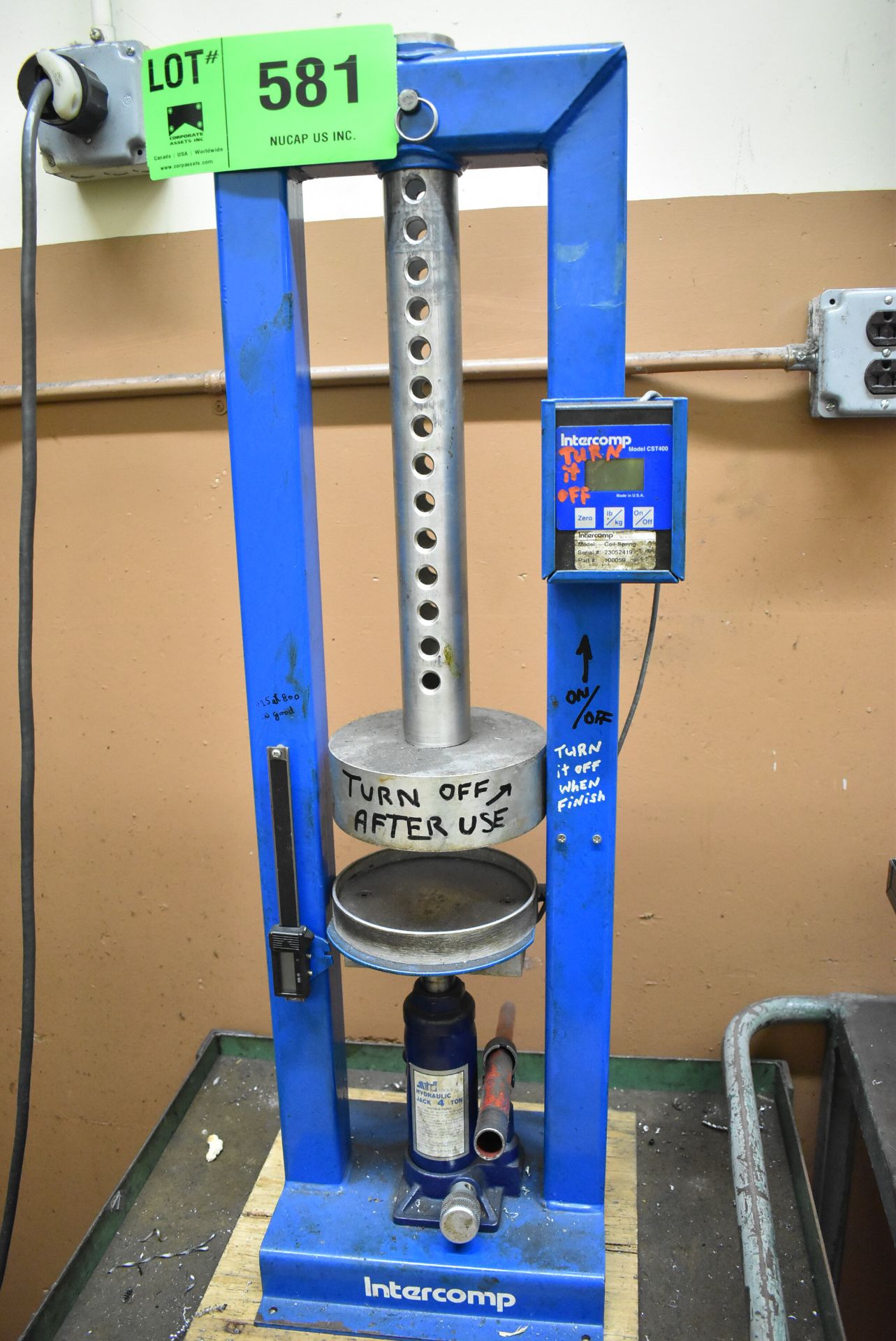 INTERCOMP CST400 4 TON CAPACITY DIGITAL SPRING TESTER WITH STAND, S/N: 23052419 - Image 2 of 5