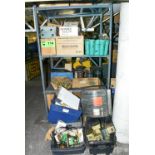LOT/ SHELF WITH CONTENTS - INCLUDING SPARE PARTS, BLOWER FAN, ELECTRIC MOTORS, ELECTRIC WIRE