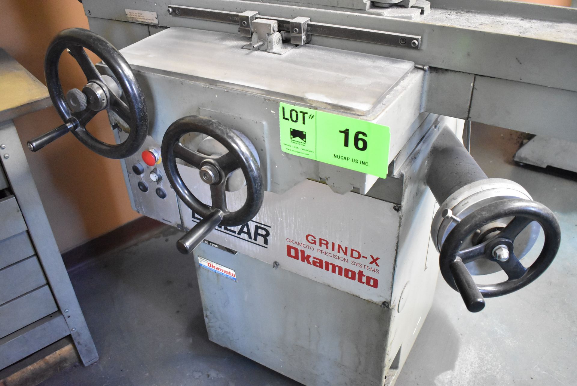 OKAMOTO L6-12B CONVENTIONAL SURFACE GRINDER WITH 6"X12" ELECTROMAGNETIC CHUCK, SPEEDS TO 3450 RPM, - Image 4 of 7