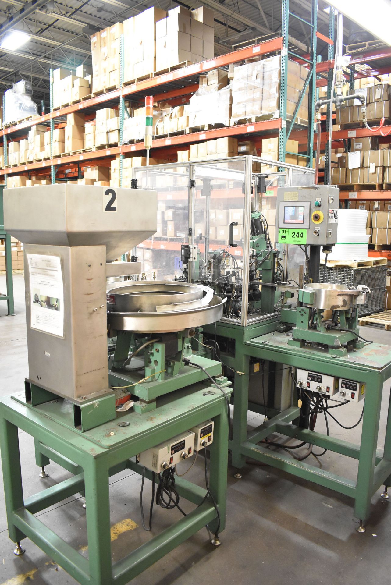 PACKARD ET-1000 SPRING ASSEMBLY MACHINE WITH AFM 20" DIA. VIBRATORY BOWL FEEDER WITH HOPPER, AFM 12"