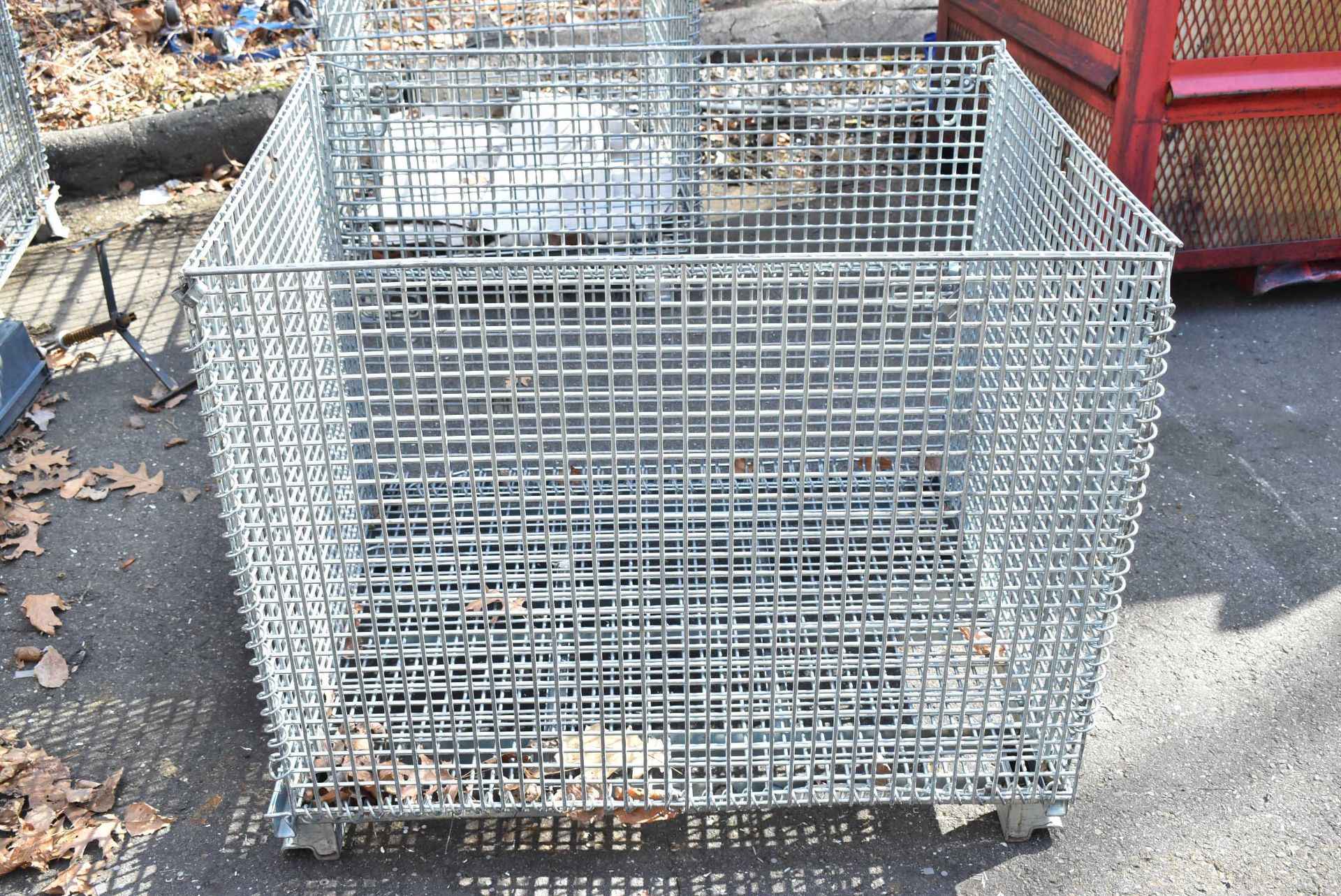 LOT/ SKID WITH WIRE MESH BINS - Image 2 of 2