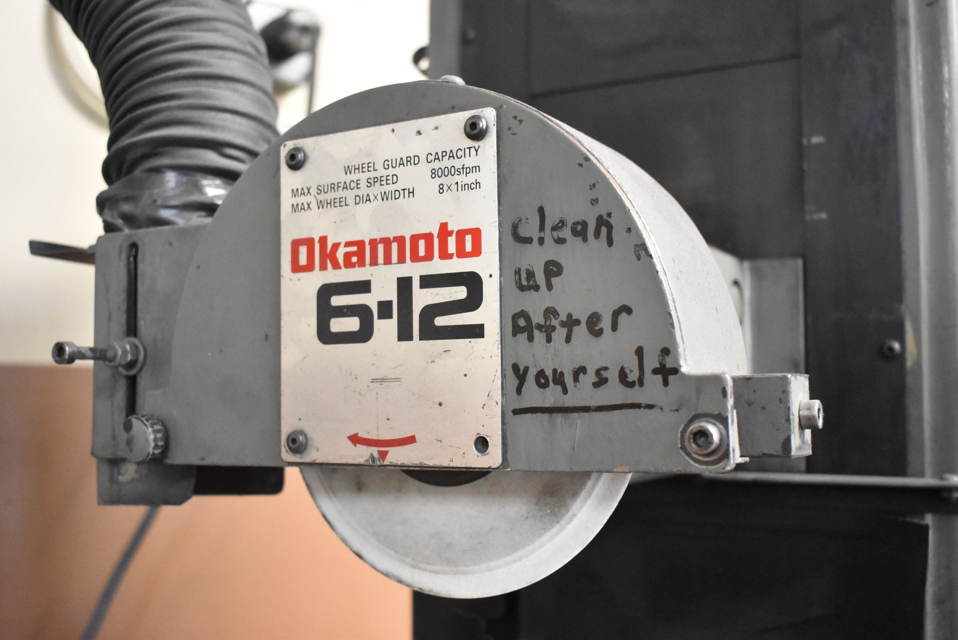 OKAMOTO L6-12B CONVENTIONAL SURFACE GRINDER WITH 6"X12" ELECTROMAGNETIC CHUCK, SPEEDS TO 3450 RPM, - Image 3 of 7