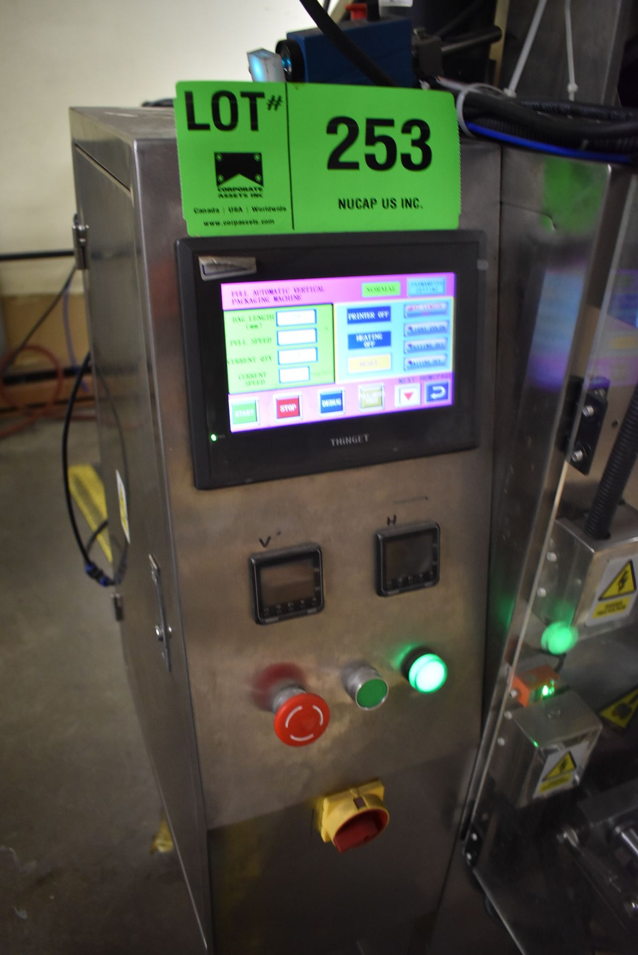 MFG. UNKNOWN STAINLESS STEEL AUTOMATIC BAGGING MACHINE WITH THINGET TOUCH SCREEN CONTROL, S/N: N/ - Image 4 of 9