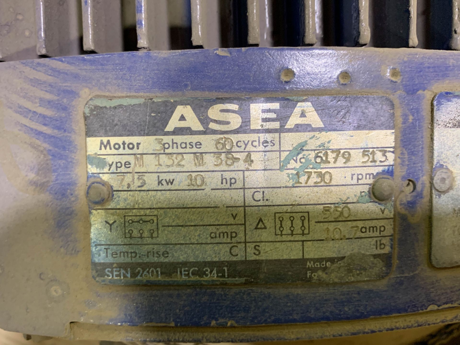 LOT/ ASEA 10 HP MOTOR, AMARILLO SPEED REDUCER & (4) AMARILLO 5.5:1 GEAR REDUCERS (CMD-313,314,315, - Bild 11 aus 13