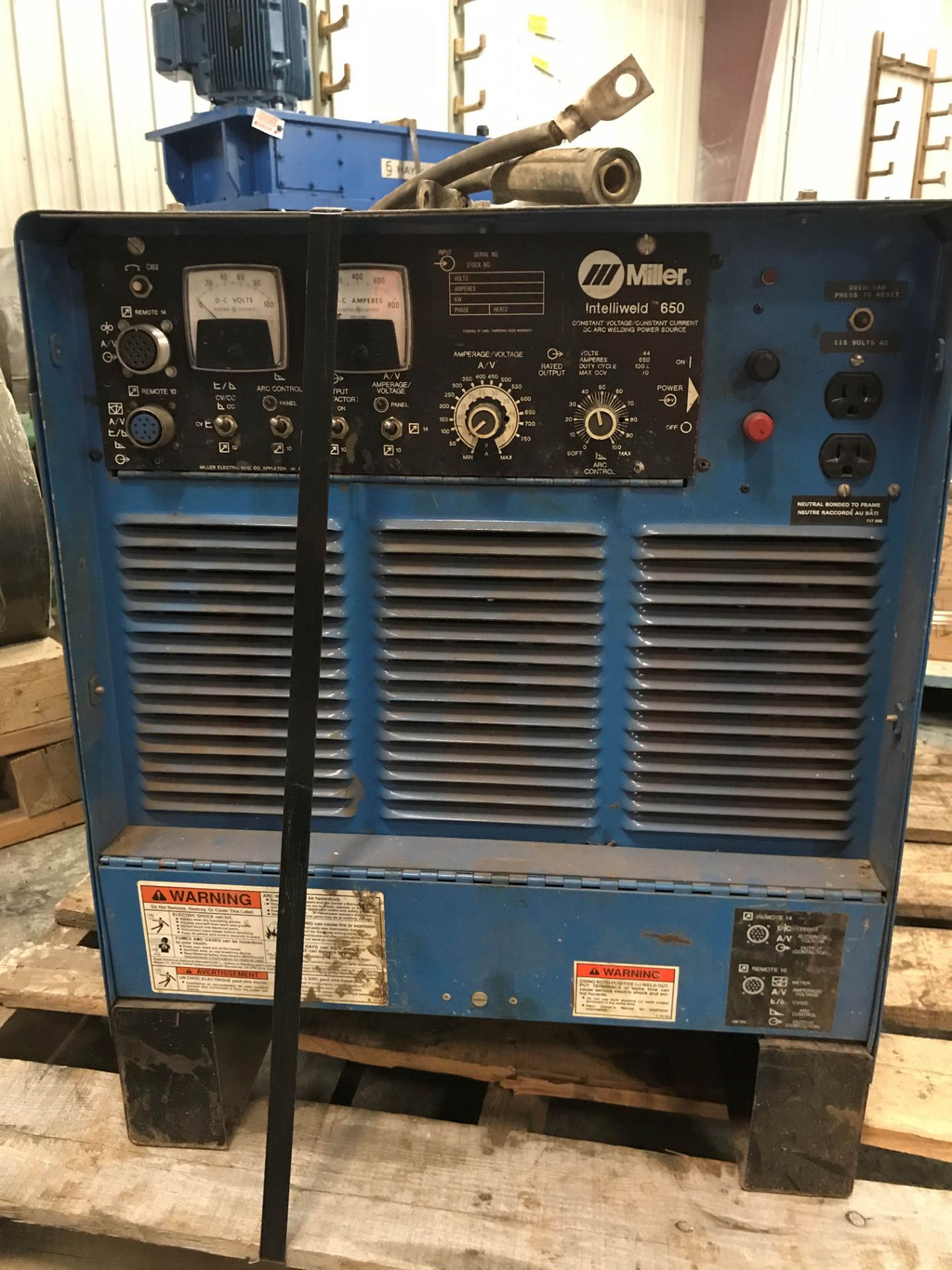 LOT/ MILLER INTELLIWELD 650 CONSTANT VOLTAGE DC ARC WELDING POWER SOURCE, (4) BOXES OF MUREX - Image 2 of 10