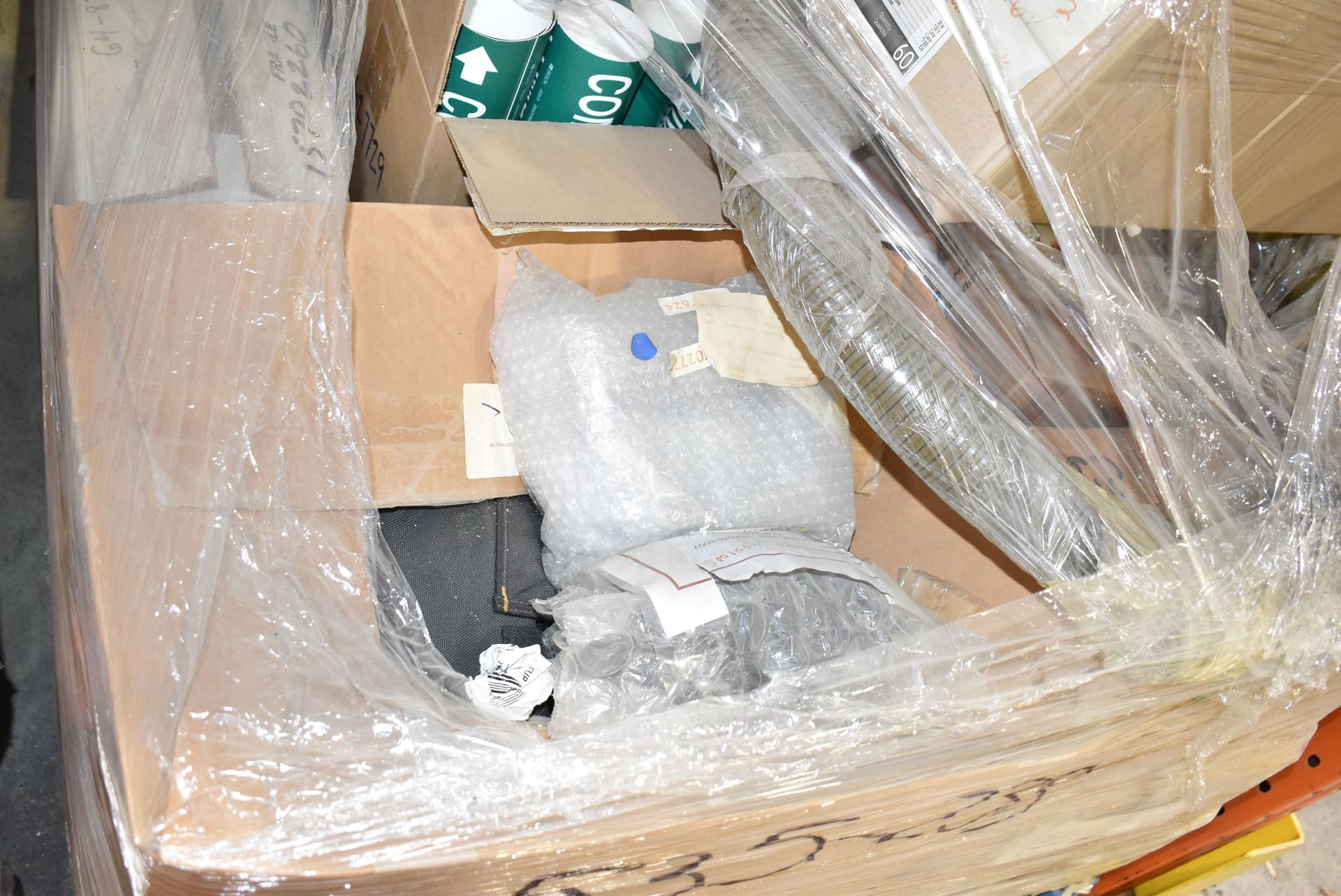 LOT/ PALLET OF SPARE PARTS CONSISTING OF TRANSFORMERS, LAMPS, TEES, MARKERS, BASEBOARD HEATERS, TOOL - Image 3 of 7