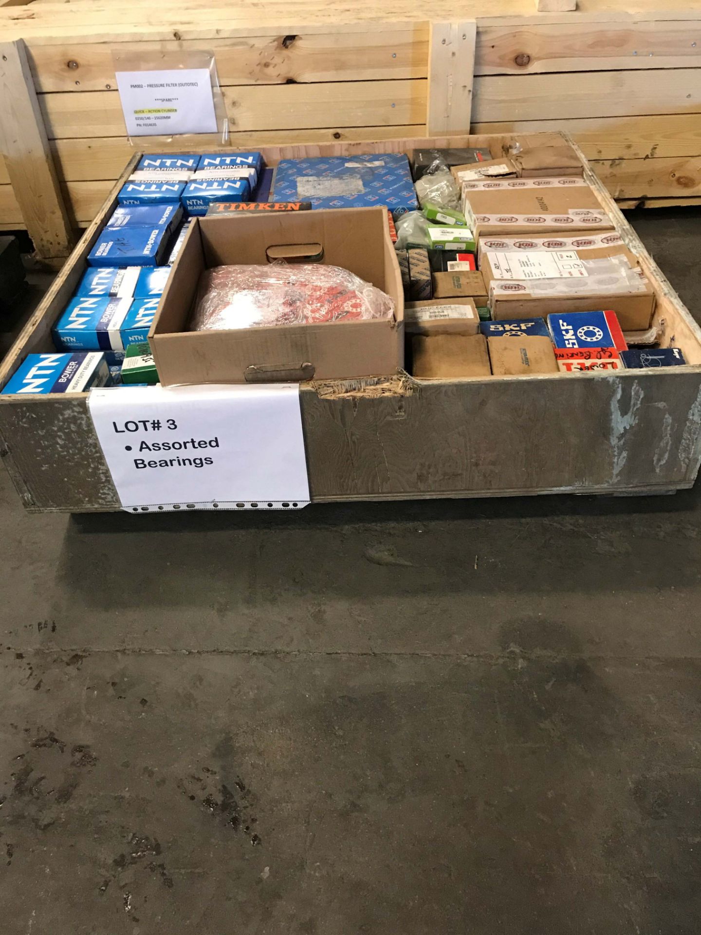 LOT/ (2) CRATES WITH CONTENTS CONSISTING OF (18) ASSORTED PILLOW BLOCKS & BEARINGS (LOCATED IN
