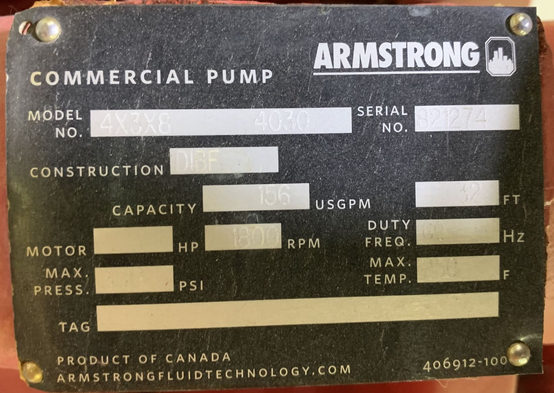 LOT/ CANADA 4X6 SFN PUMP, ANALYZER SAMPLE PUMP, SUBMERSIBLE PUMP CORES, 14" MOTOR STAND & DUCHTING - Image 12 of 23