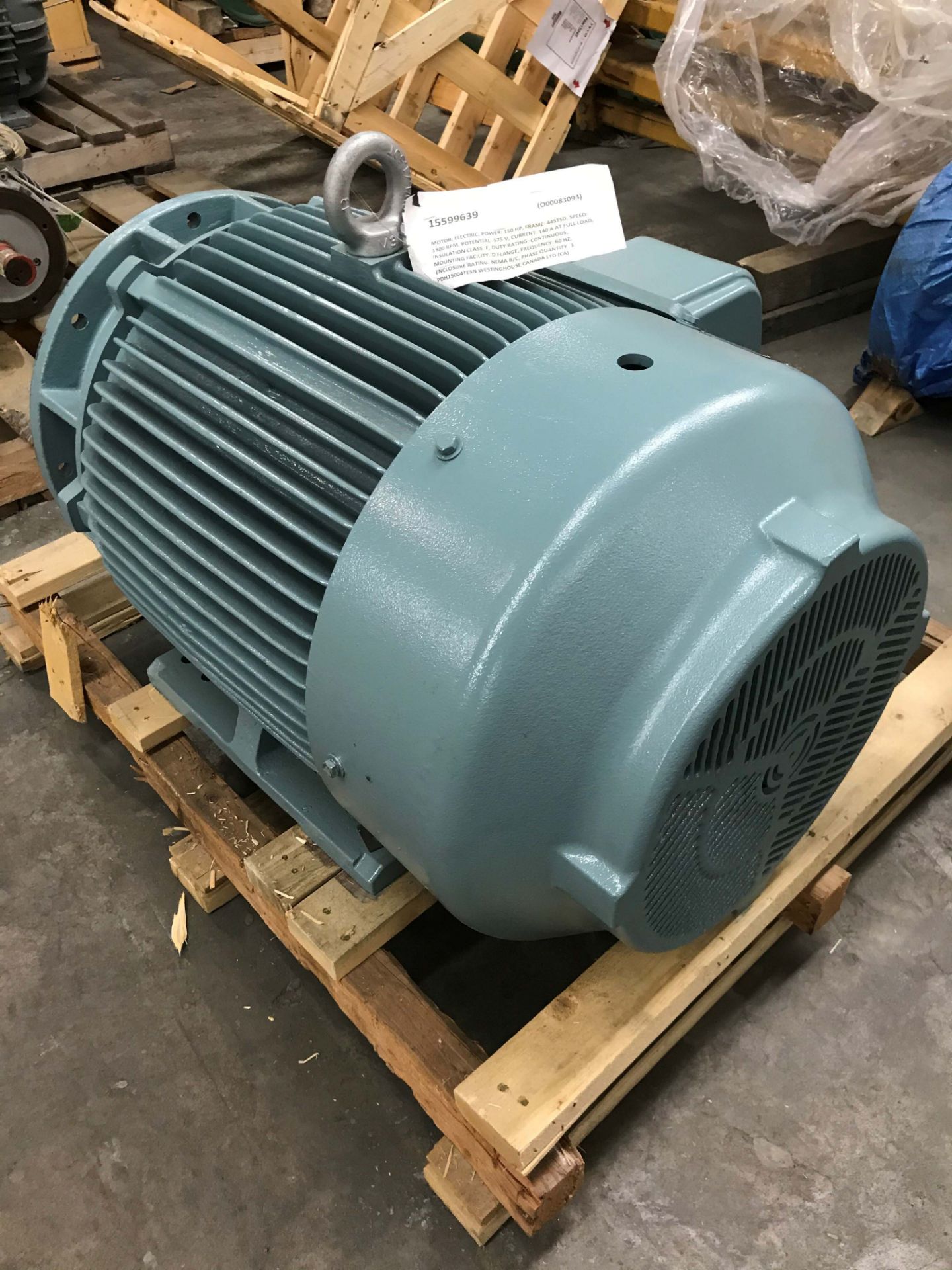 WESTINGHOUSE 150 HP MOTOR, 575V/3PH/60HZ, S/N VZ9148150002 (LOCATED IN THOMPSON, MB) - Image 2 of 6