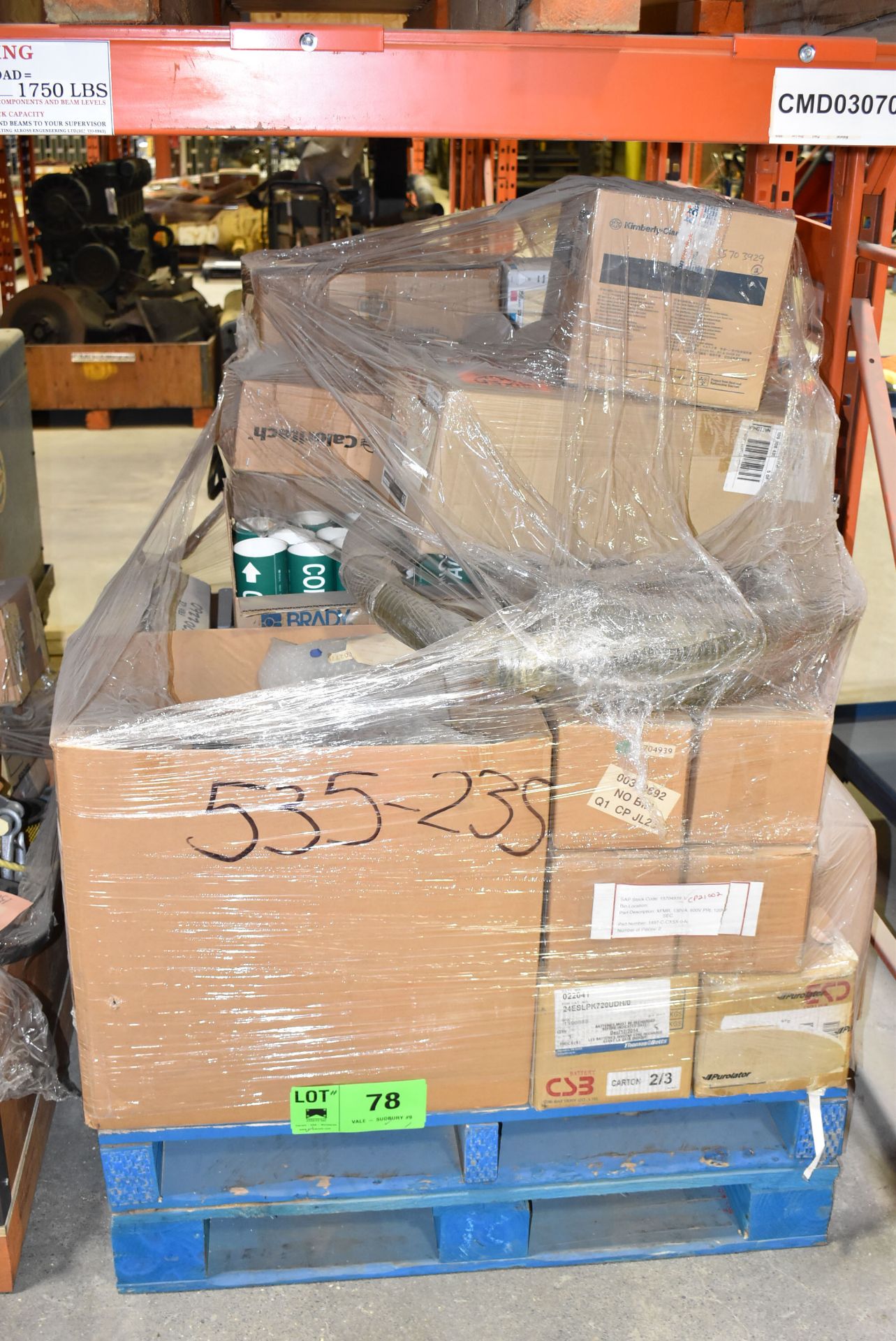 LOT/ PALLET OF SPARE PARTS CONSISTING OF TRANSFORMERS, LAMPS, TEES, MARKERS, BASEBOARD HEATERS, TOOL