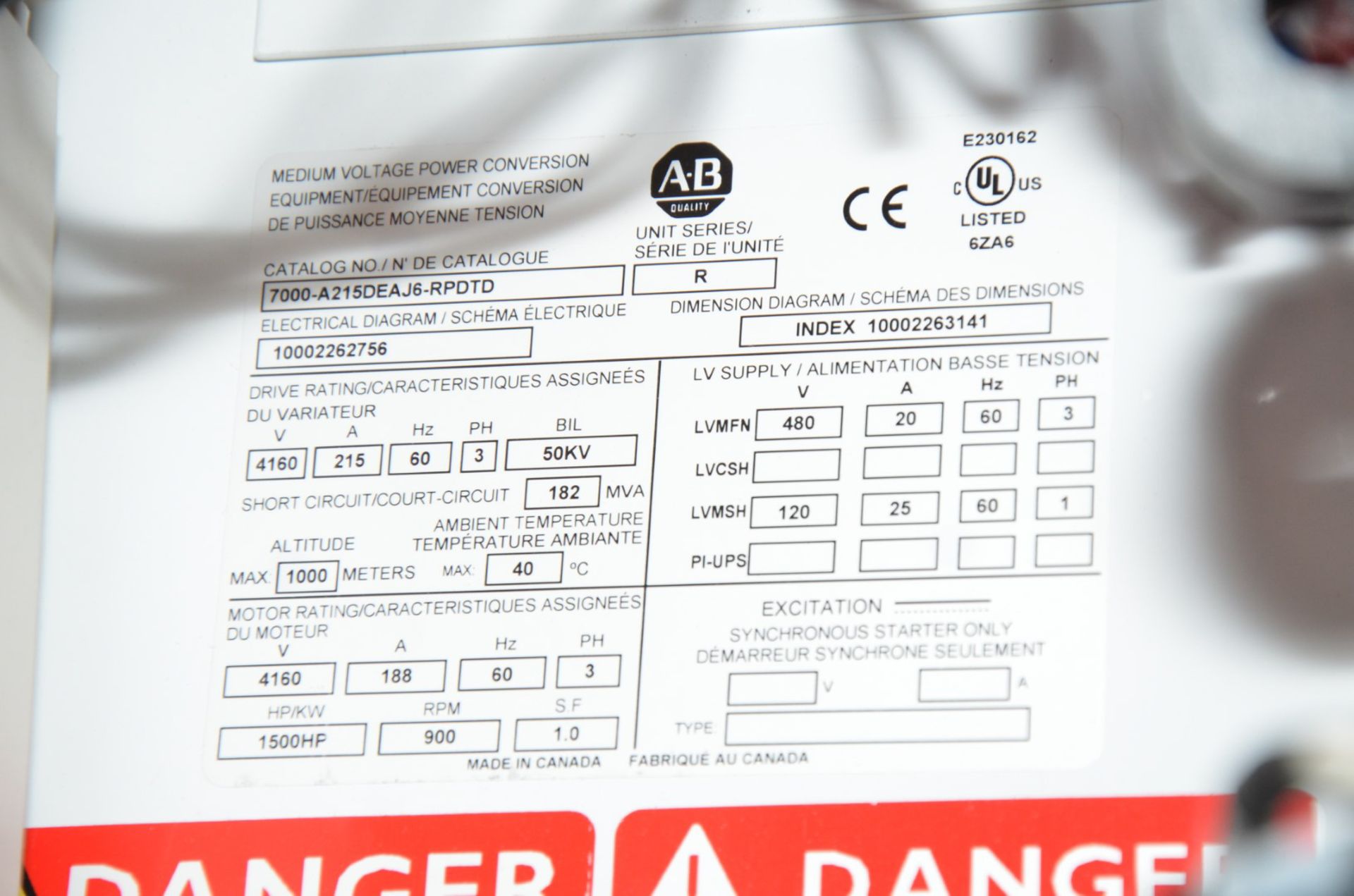 ALLEN BRADLEY (2016 INSTALLED 2017) POWER FLEX 7000-A215DEAJ6-RPDTD SERIES R 1500 HP - 4160V - Image 7 of 11