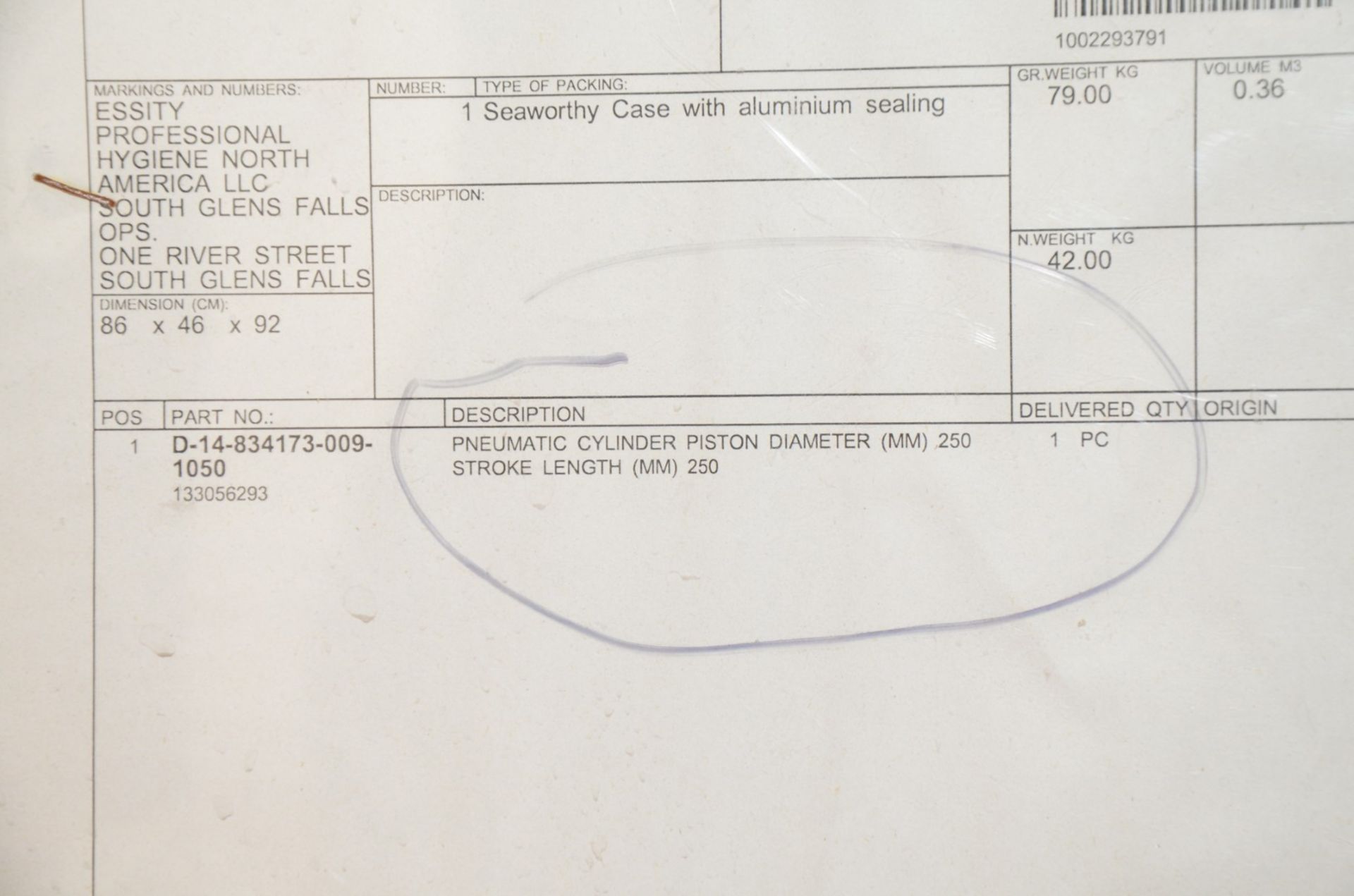 ANDRITZ RAGPULL SPARE PNEUMATIC CYLINDER PISTON [RIGGING FEE FOR LOT #59C - $25 USD PLUS - Image 2 of 3