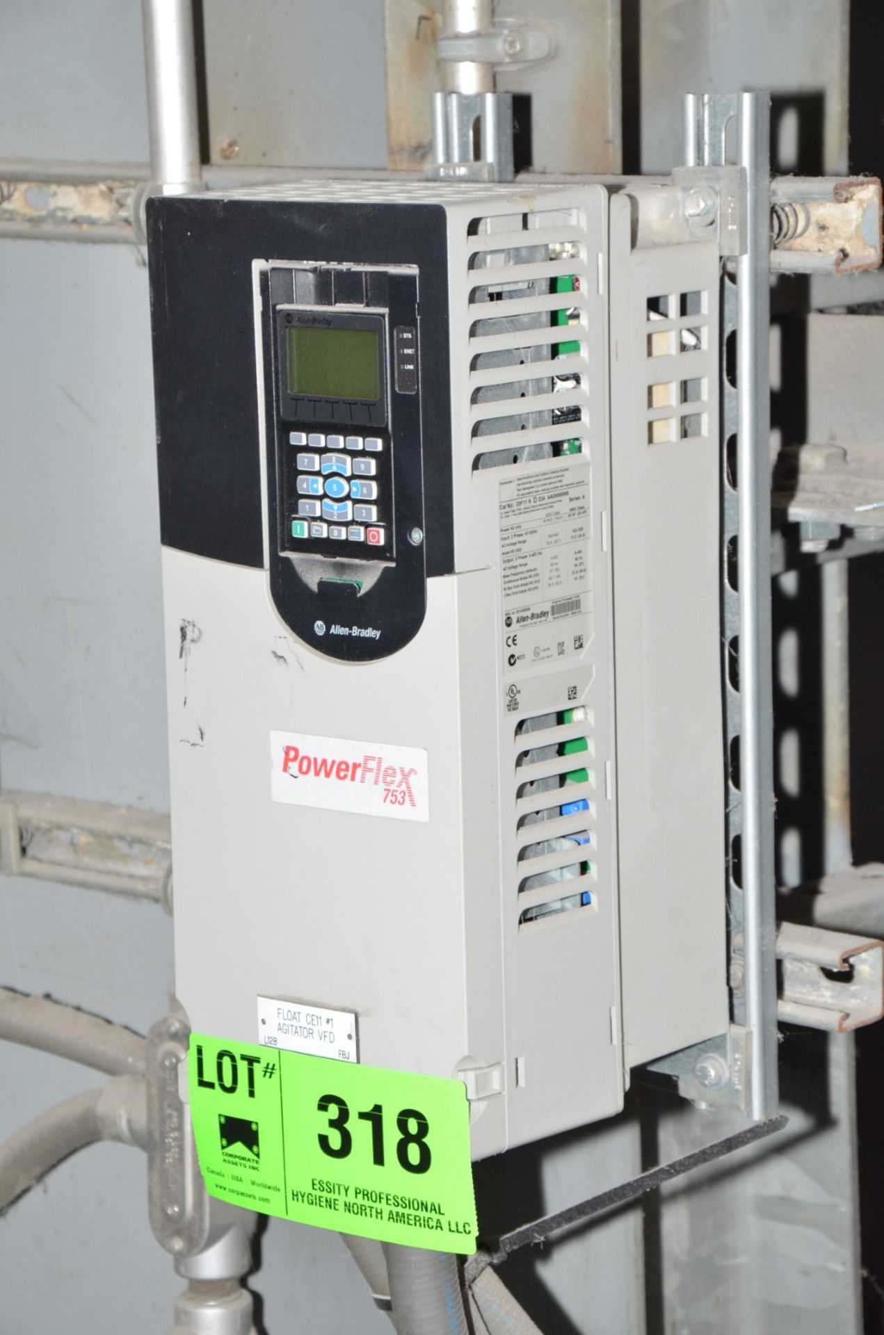 ALLEN BRADLEY (2014) POWERFLEX 753 25 HP VFD S/N 36561290 (CI) [RIGGING FEE FOR LOT #318 - $100