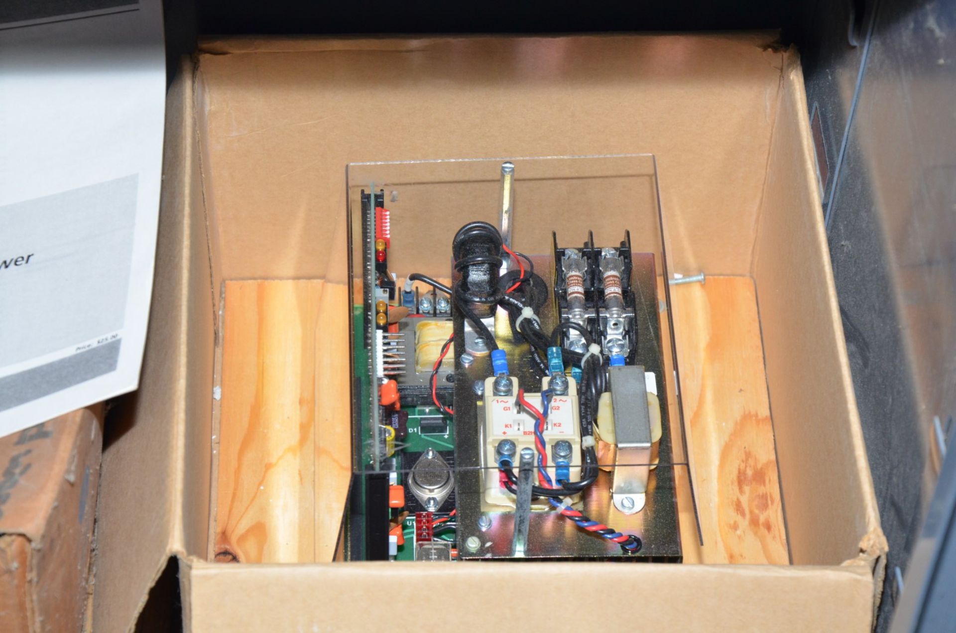 LOT/ HIGHBOY CABINET WITH GE DRIVE SPARE PARTS AND FUSES [RIGGING FEE FOR LOT #693 - $50 USD PLUS - Image 14 of 14