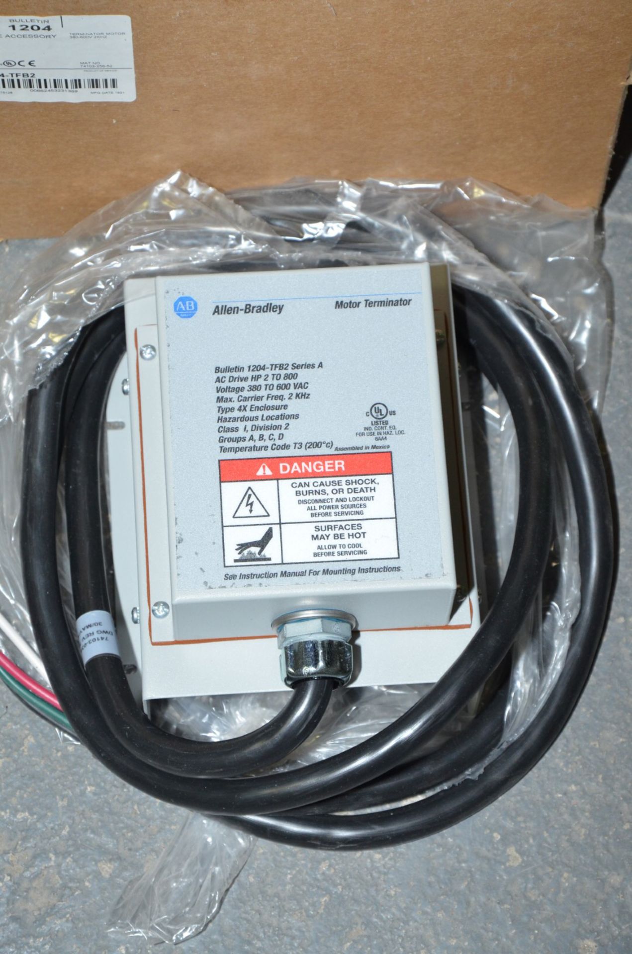 ALLEN BRADLEY (2019) 1204-TFB2 REFLECTIVE WAVE MOTOR TERMINATOR [RIGGING FEE FOR LOT #159 - $25