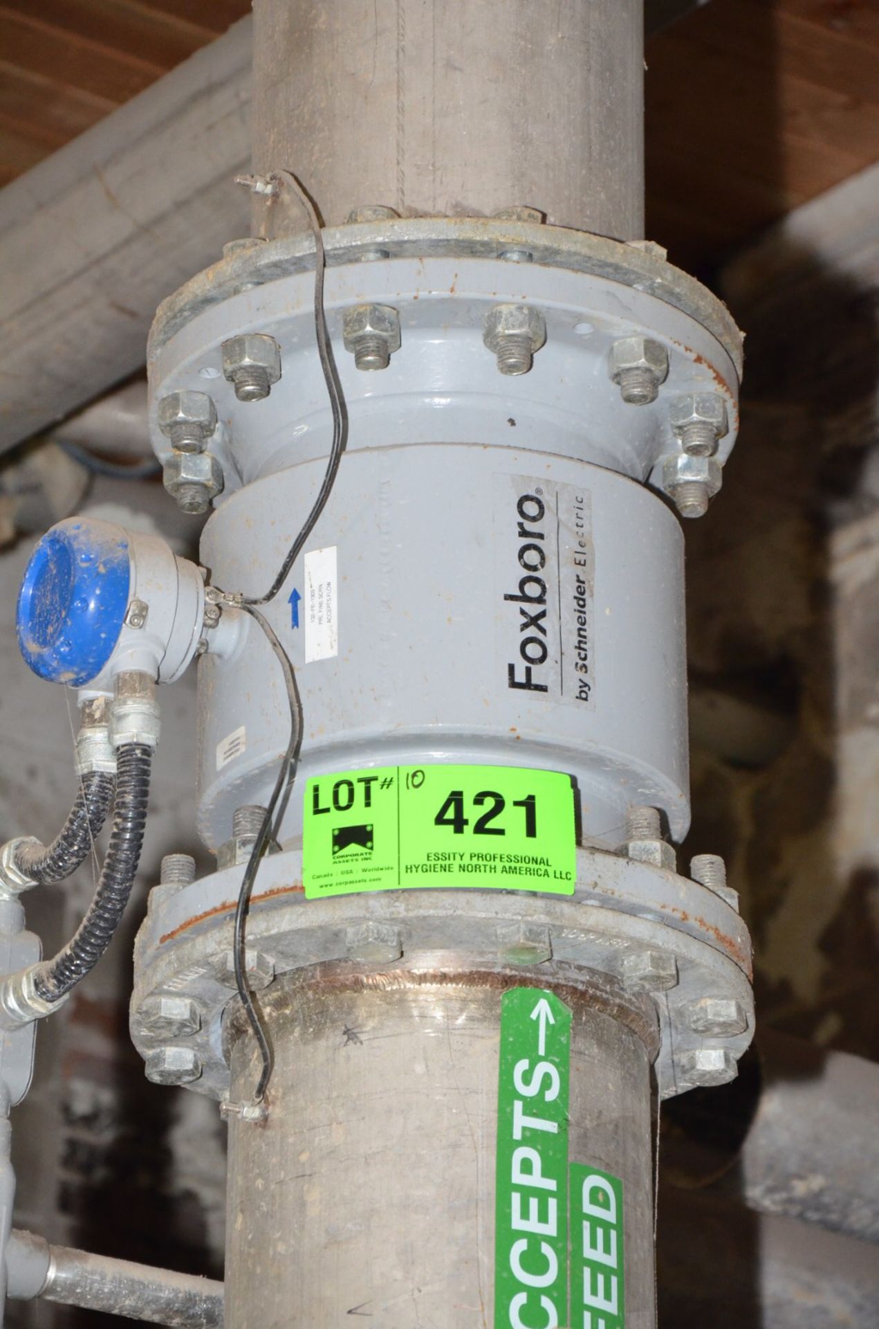 FOXBORO (2019) 9700A 10" FLANGED MAGNETIC FLOW METER (CI) [RIGGING FEE FOR LOT #421 - $200 USD