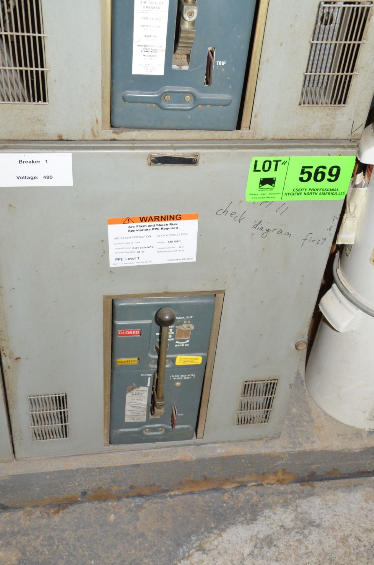 ALLIS CHALMERS BREAKER PANEL (CI) [RIGGING FEE FOR LOT #569 - $250 USD PLUS APPLICABLE TAXES]