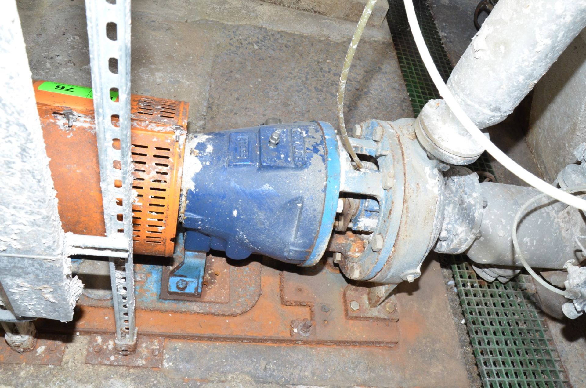 GOULDS 3196 4X6-14 CENTRIFUGAL PUMP WITH 60HP DRIVE MOTOR, S/N N/A (CI) [RIGGING FEE FOR LOT #