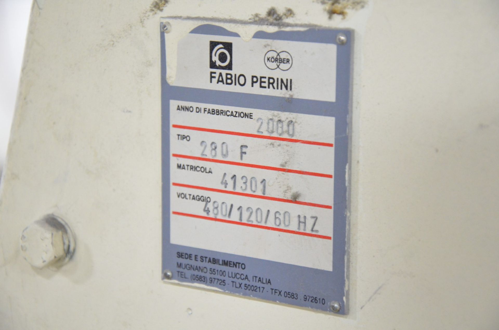 FABIO PERINI (2000) 280F AUTOMATIC CORE WINDER HARMONIZER WITH CUTLER HAMMER PANEL MATE PLC CONTROL, - Image 4 of 4