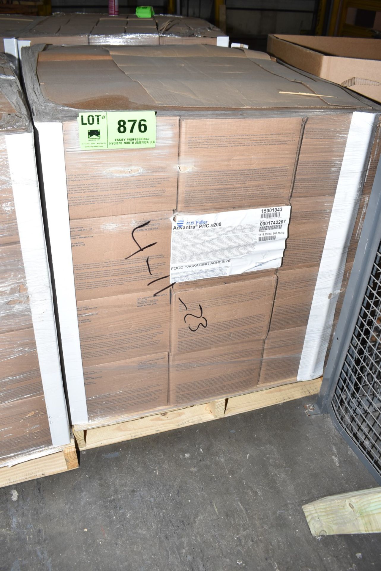 LOT/ PALLET OF ADVANTRA PHC-9200 FOOD PACKAGING ADHESIVE [RIGGING FEE FOR LOT #876 - $25 USD PLUS