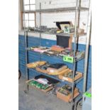 LOT/ ROLLING WIRE RACK WITH GE ELECTRONIC BOARDS, SPARE PARTS AND FUSES [RIGGING FEE FOR LOT #