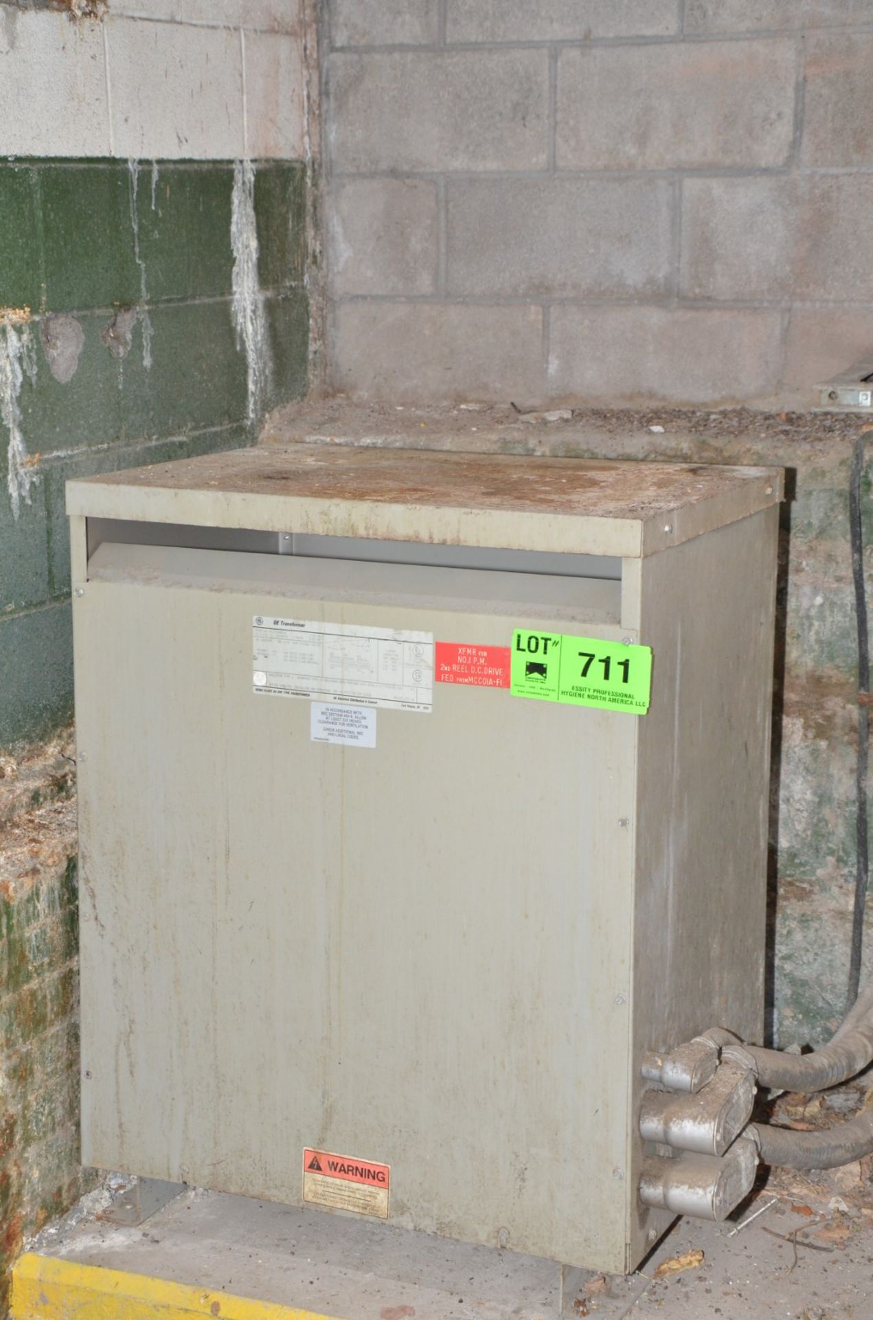 GE 63KVA/460-266V/3PH/60HZ TRANSFORMER (CI) [RIGGING FEE FOR LOT #711 - $200 USD PLUS APPLICABLE