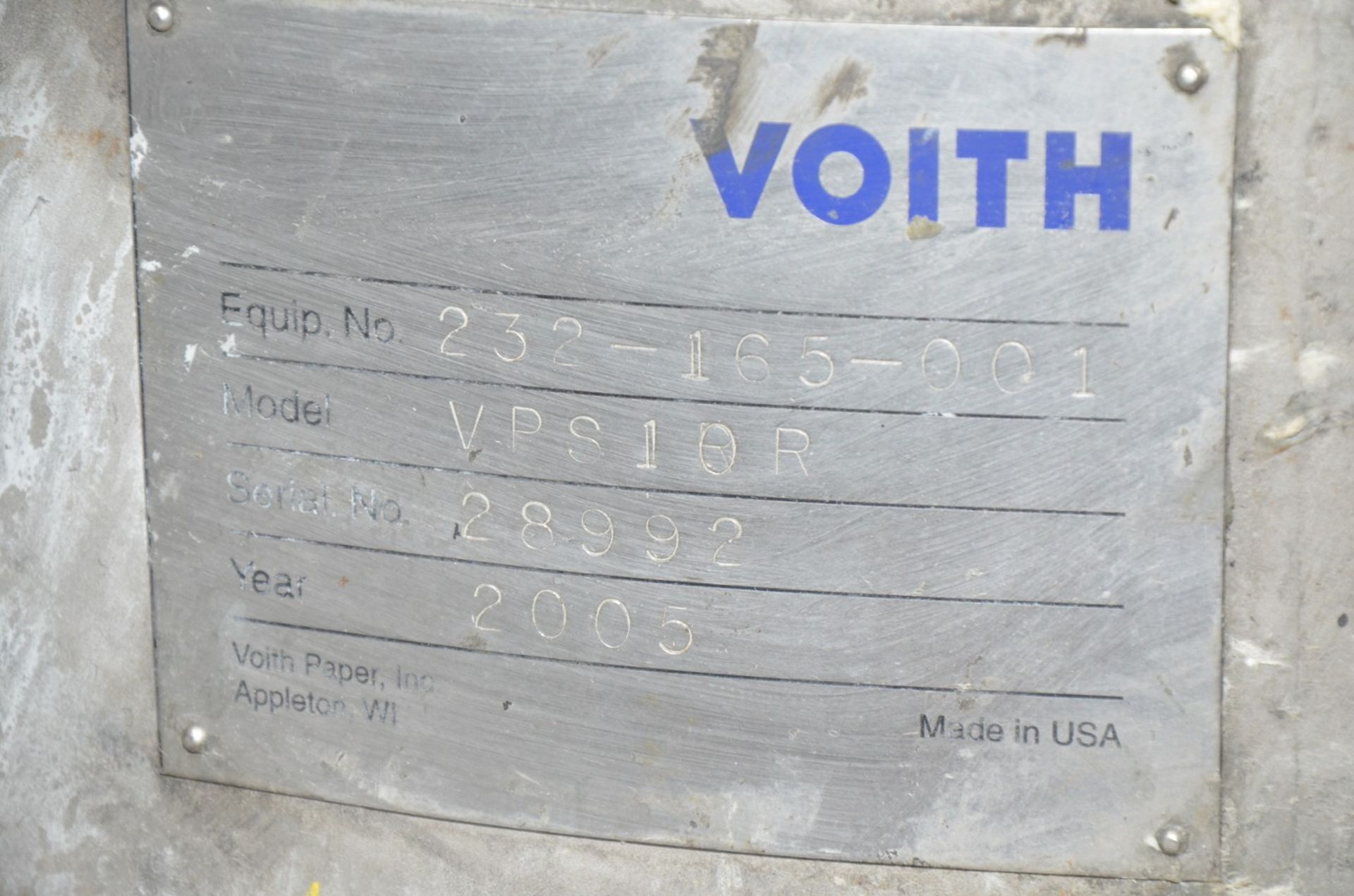VOITH (2005) VPS 10R STAINLESS STEEL VERTICAL PRESSURE SCREEN WITH 0,006" C-BAR SCREEN BASKET, STEEL - Image 4 of 5