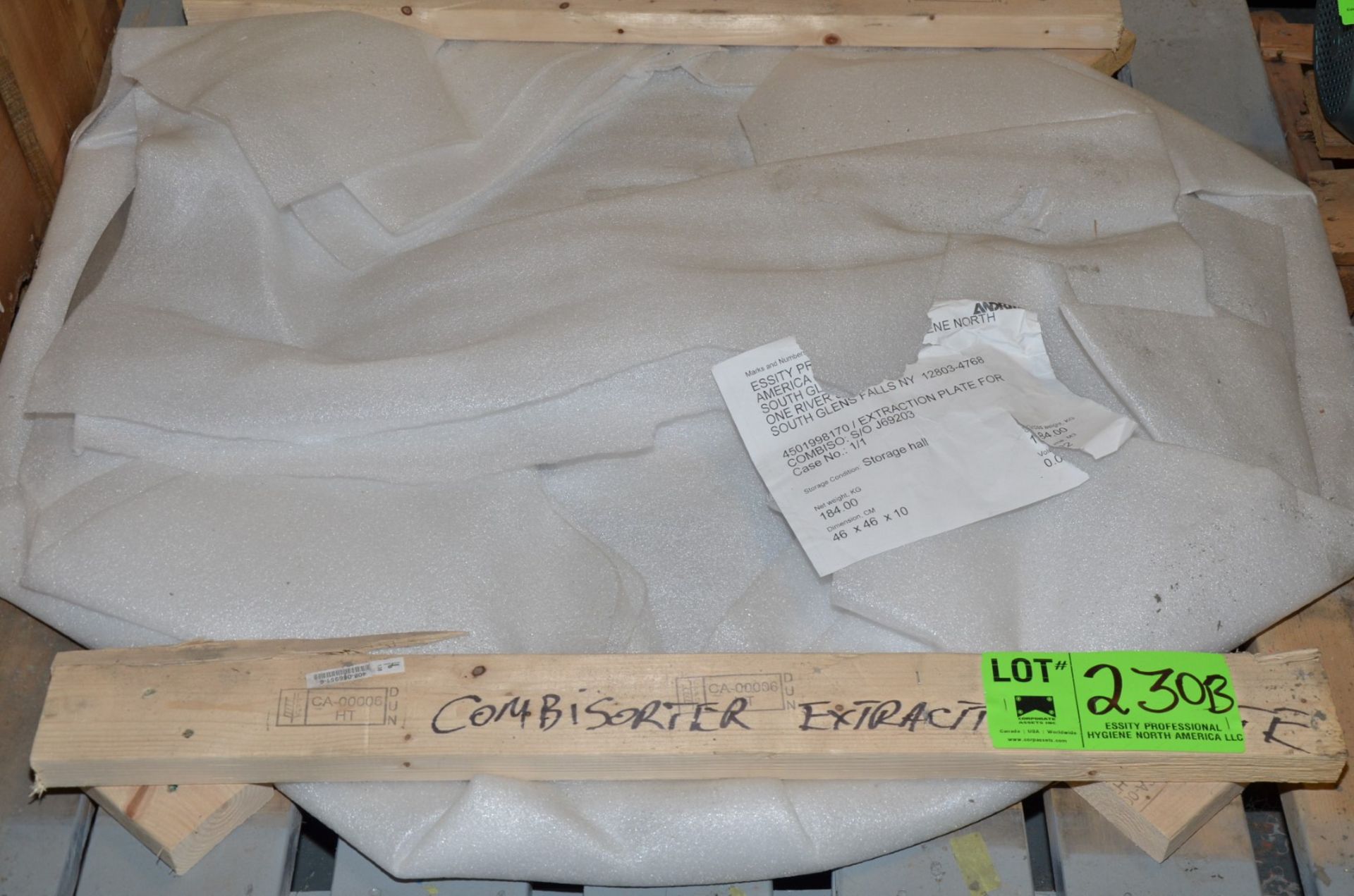 VOITH COMBISORTER 5401998170 STAINLESS STEEL EXTRACTION PLATE SCREN [RIGGING FEE FOR LOT #230B - $25