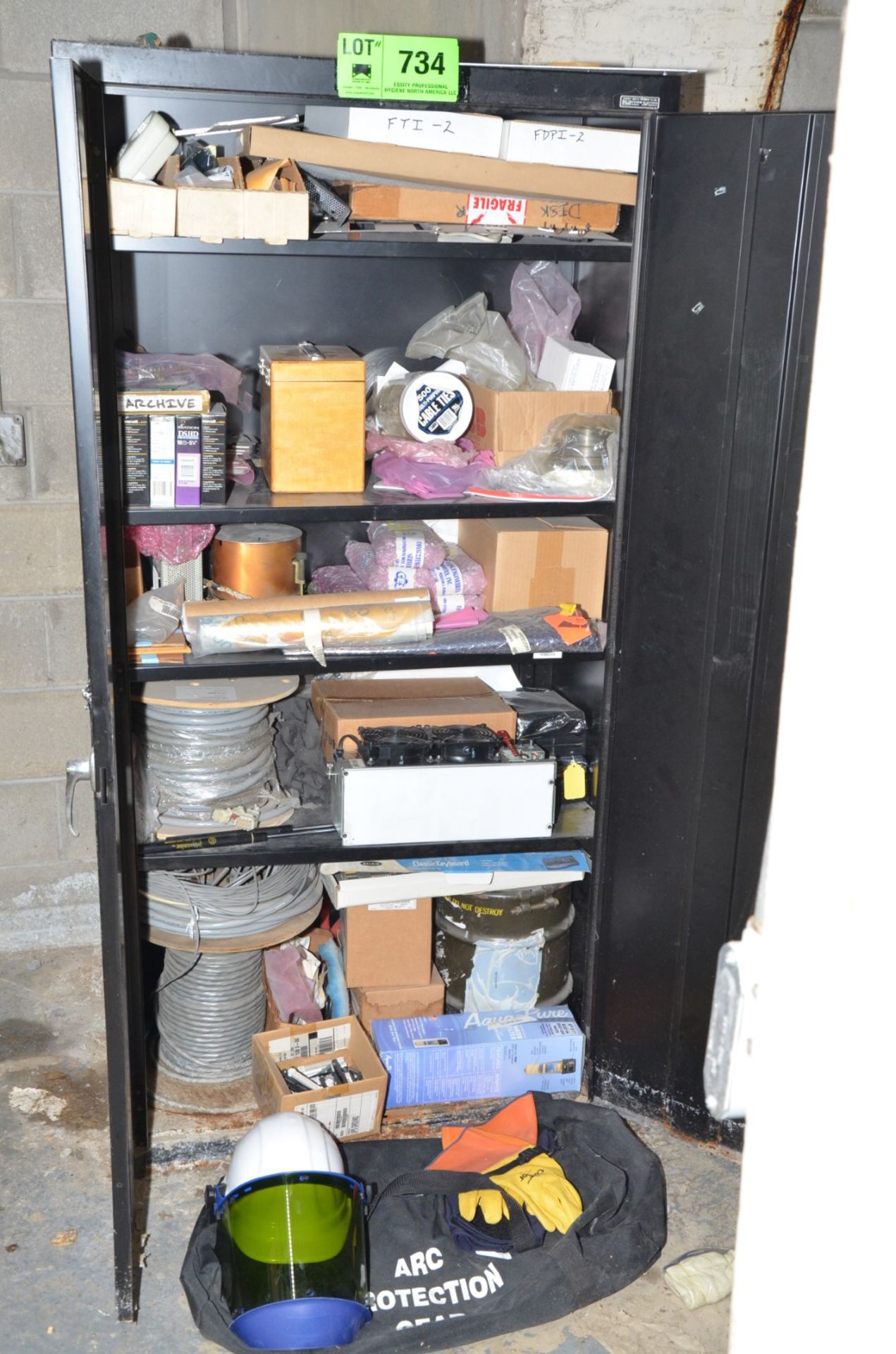 LOT/ HIGHBOY CABINET WITH ABB PARTS, CONTROL WIRE, ARC FLASH PPE AND SPARES [RIGGING FEE FOR LOT #