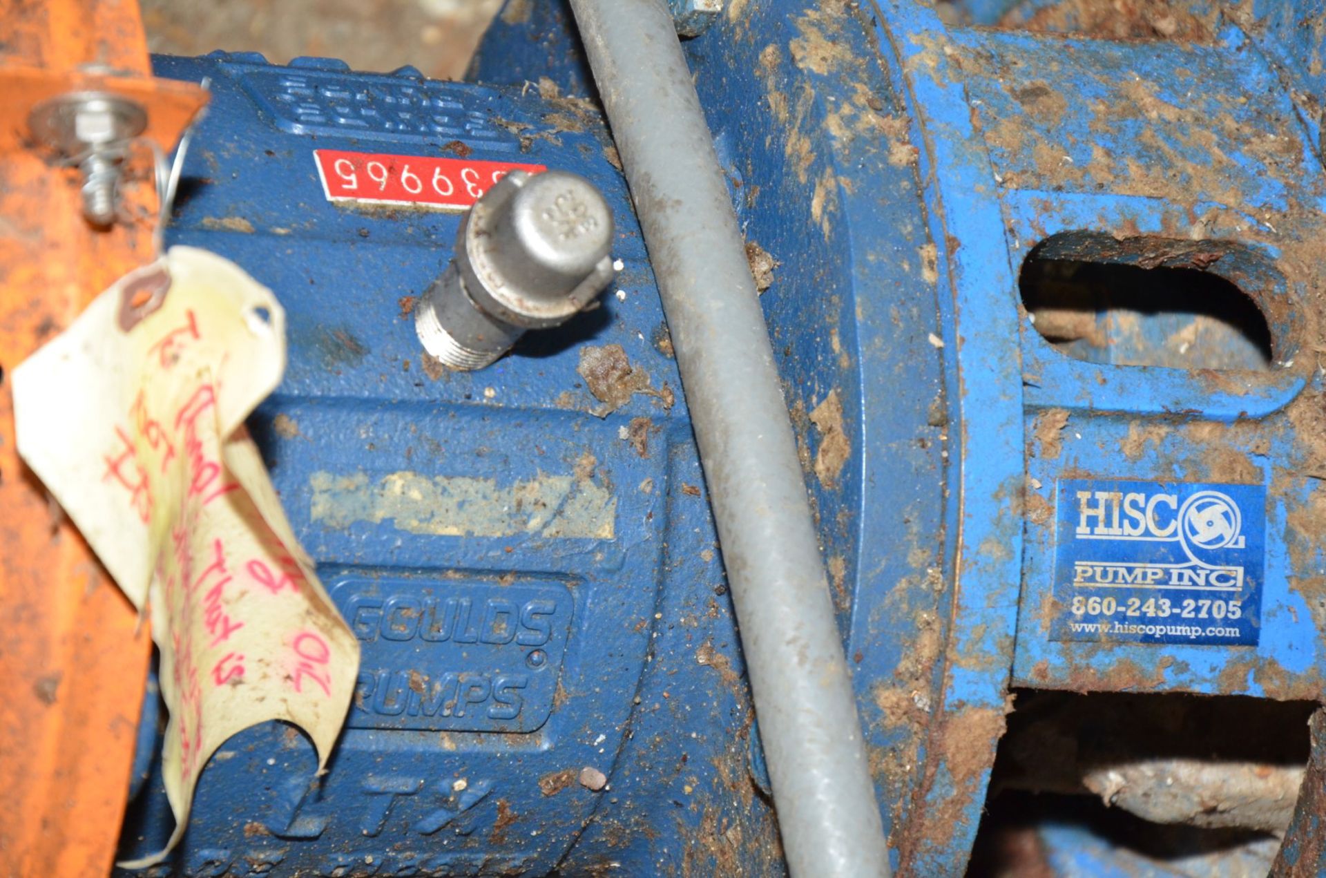 GOULDS CENTRIFUGAL PUMP WITH 50HP DRIVE MOTOR, S/N N/A (CI) [RIGGING FEE FOR LOT #489 - $350 USD - Bild 2 aus 3