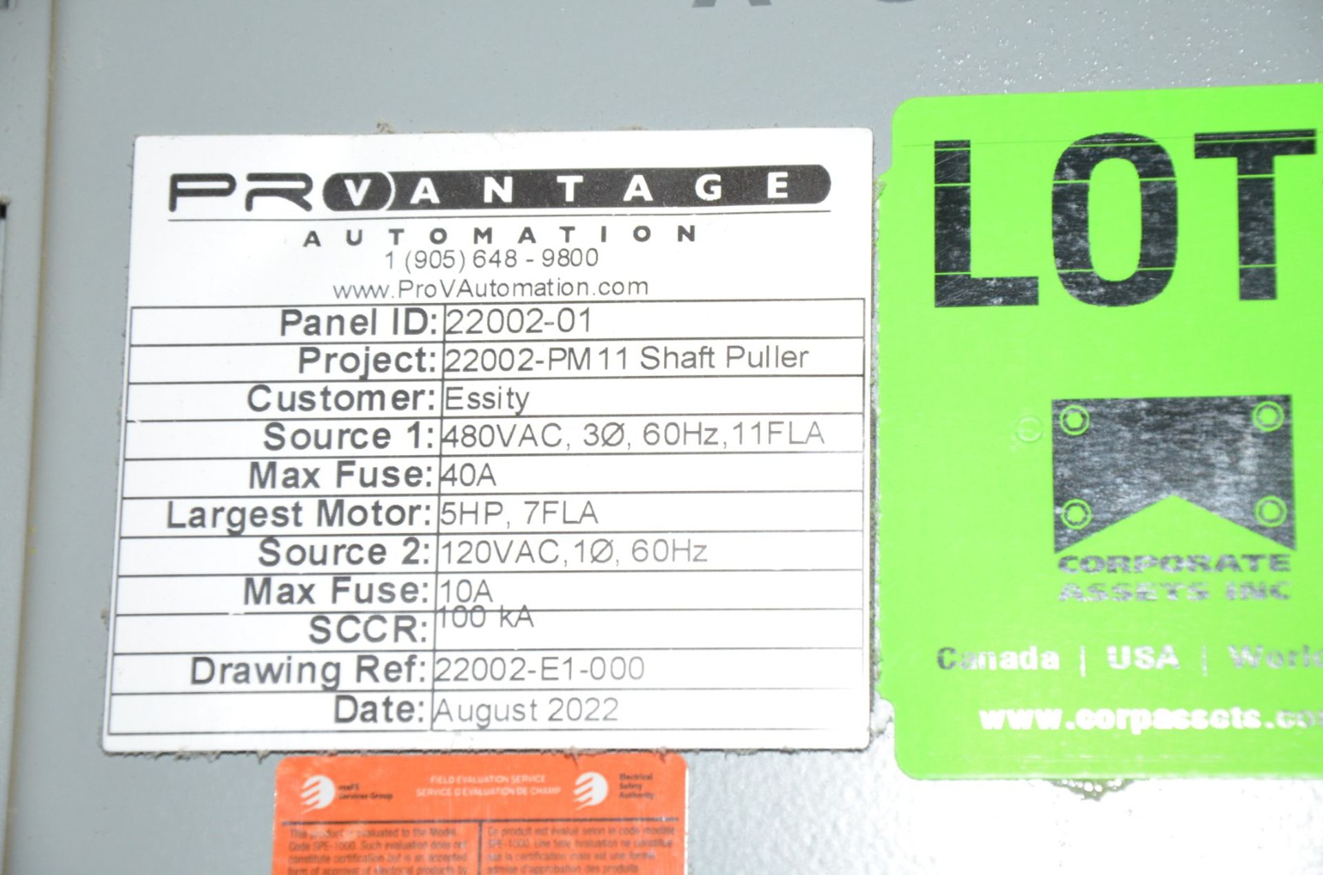 PROVANTAGE (2022) PLC CONTROL CABINET (CI) [RIGGING FEE FOR LOT #463 - $200 USD PLUS APPLICABLE - Image 3 of 9