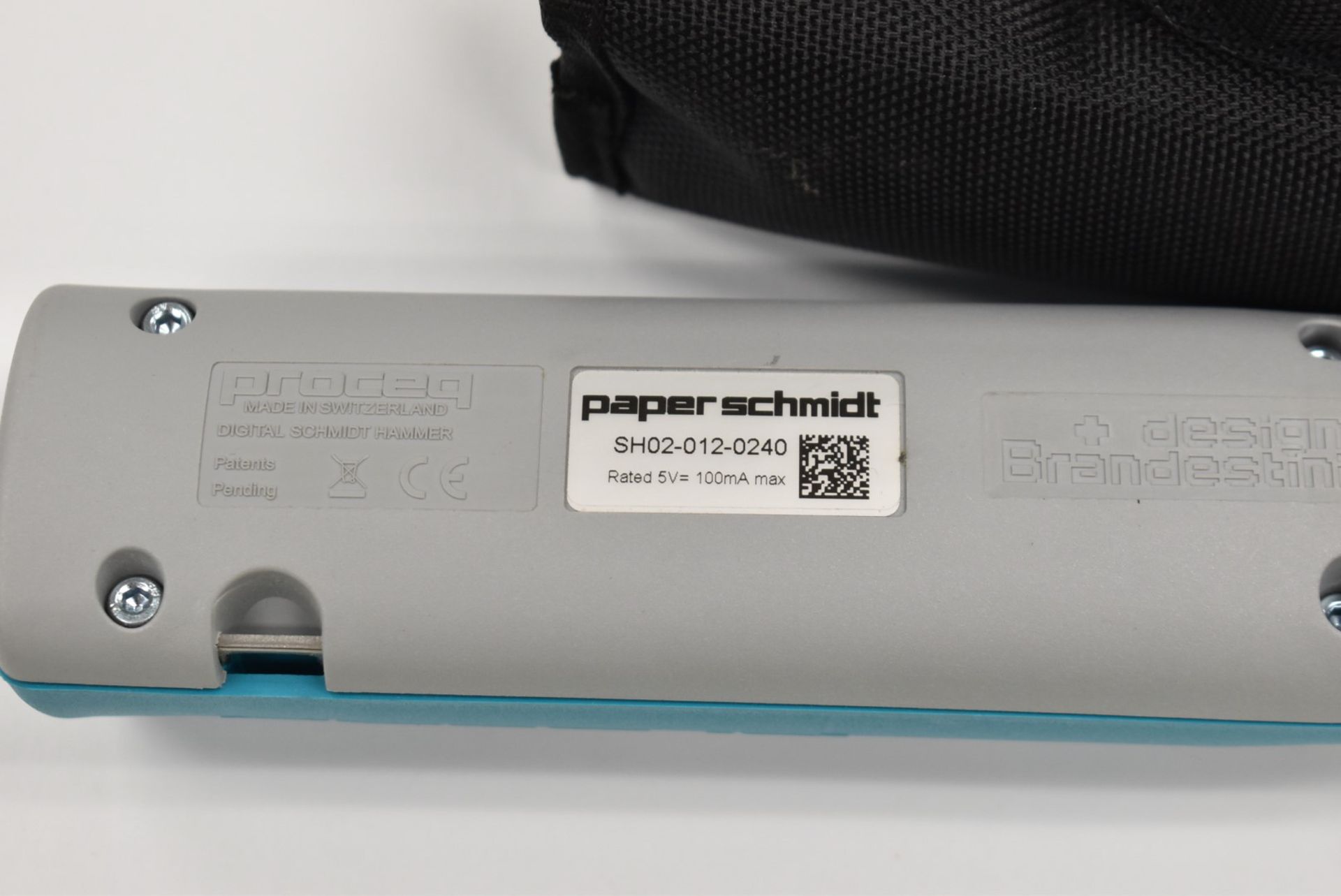 PROCEQ PAPER SCHMIDT DIGITAL HANDHELD REBOUND HAMMER PAPER ROLL HARDNESS TESTER, S/N SH02-012-0242 - Image 4 of 5