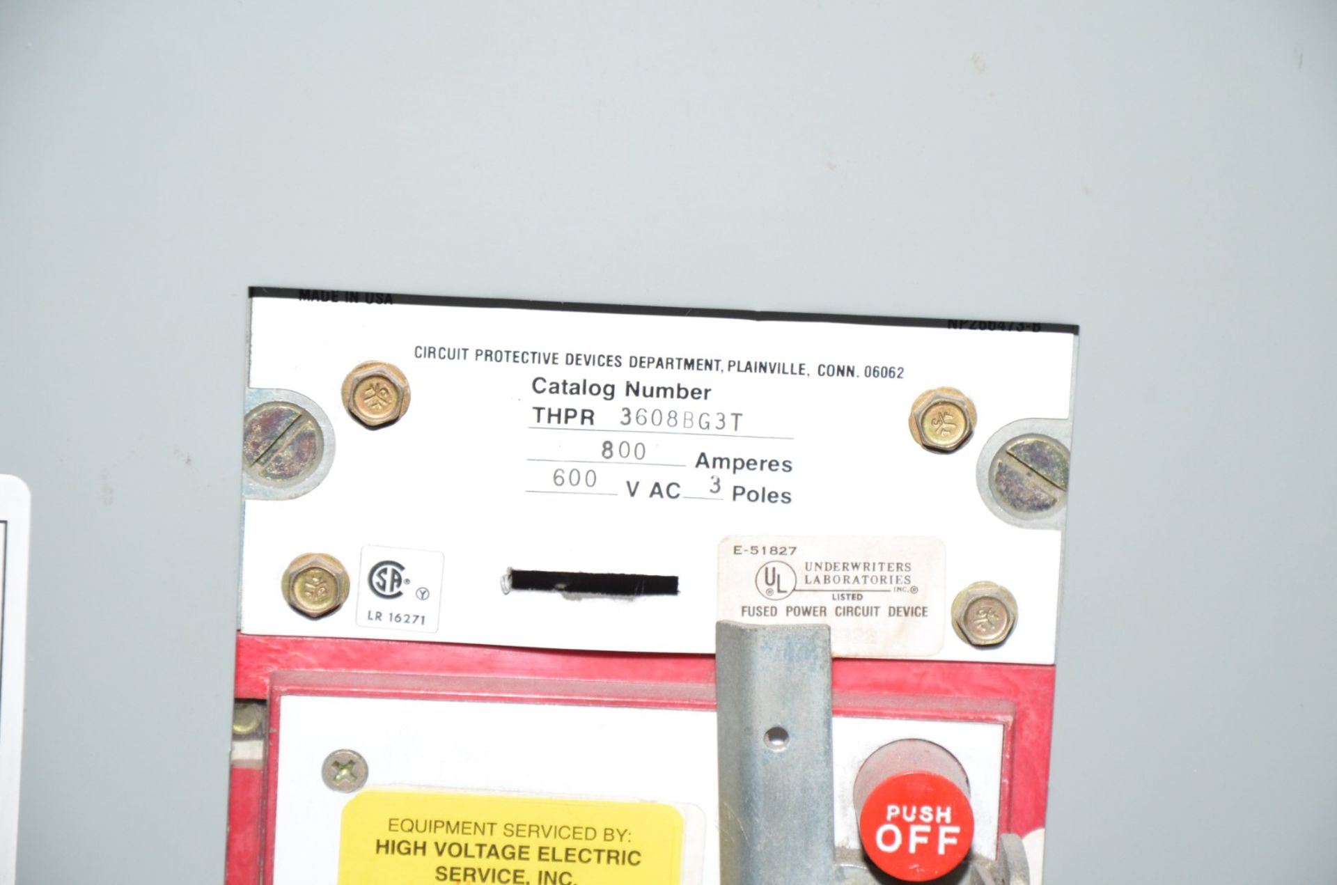 GENERAL ELECTRIC POWER BREAK BREAKER PANEL BANK (CI) [RIGGING FEE FOR LOT #293 - $250 USD PLUS - Image 2 of 3