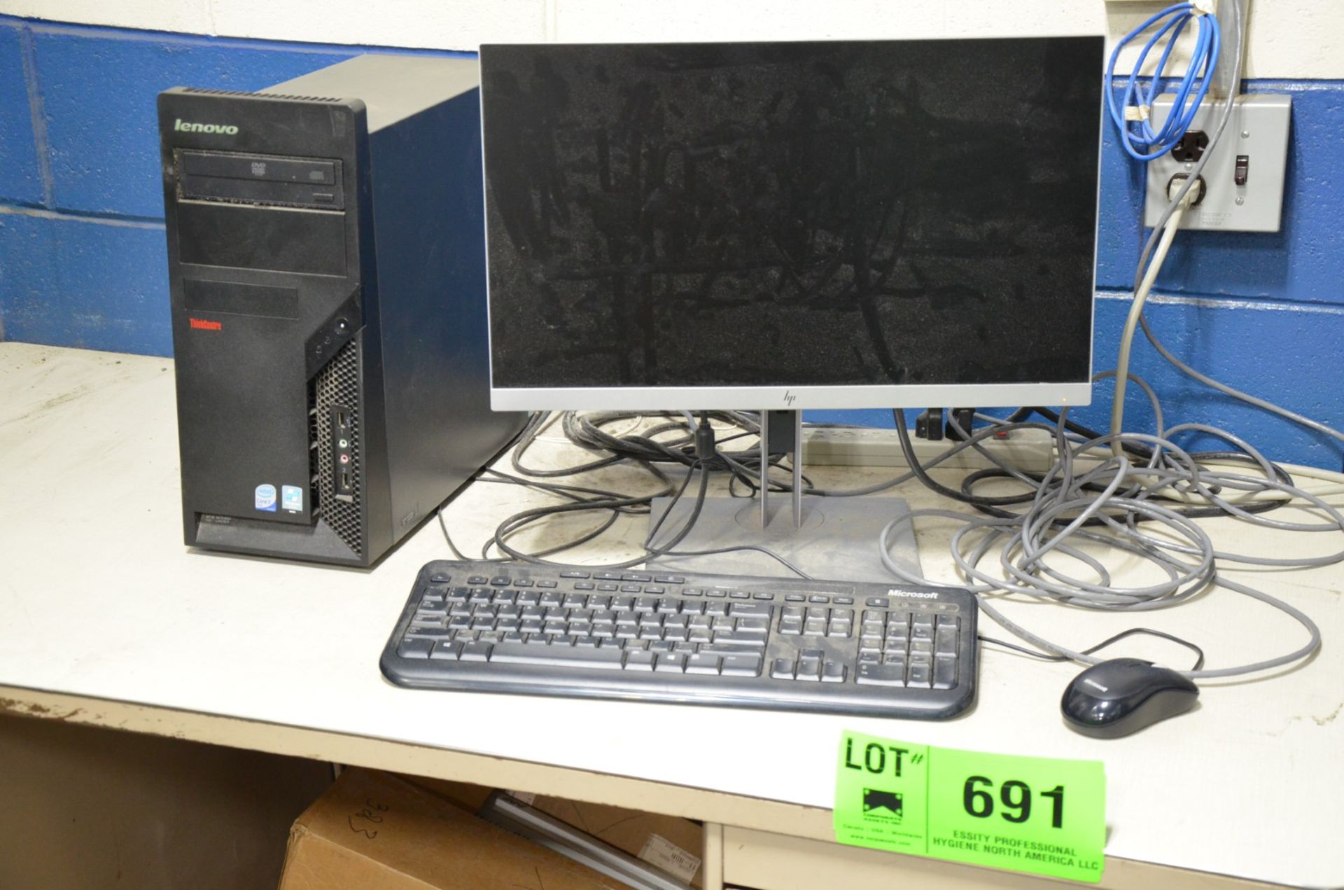 LOT/ LENOVO CONTROL PC WITH DESK [RIGGING FEE FOR LOT #691 - $100 USD PLUS APPLICABLE TAXES]