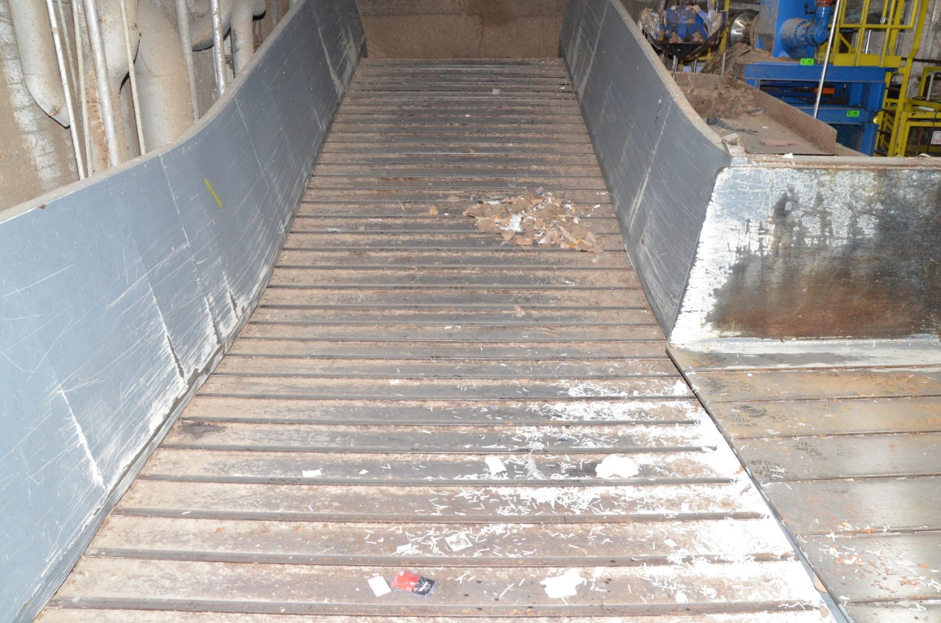 JAMES BRINKLEY APPROX. 60'L X 8'W STEEL BELT DIRECT ENTRY PULPER FEED CONVEYOR WITH CONTROLS, S/N - Image 2 of 5
