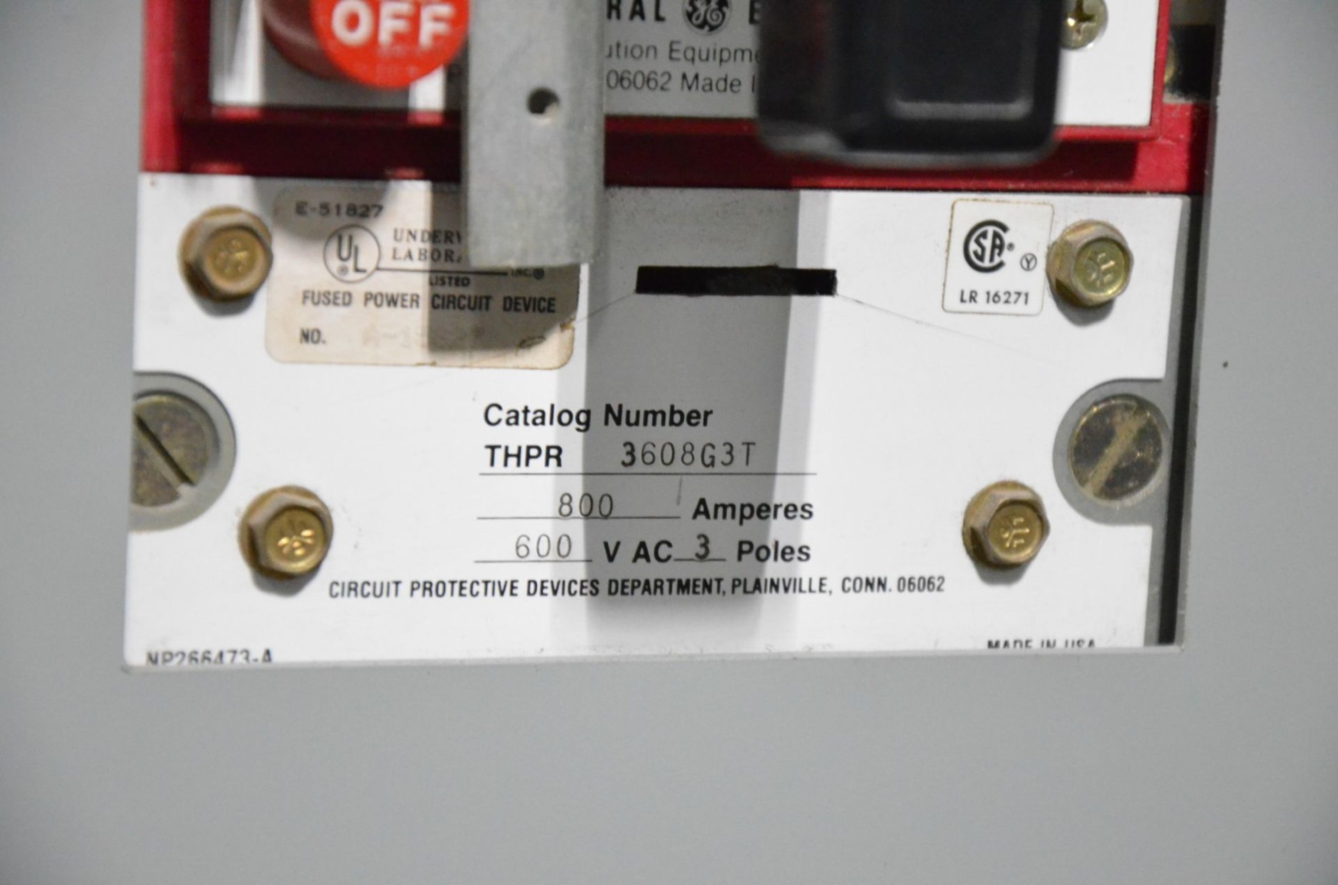 GENERAL ELECTRIC POWER BREAK BREAKER PANEL BANK (CI) [RIGGING FEE FOR LOT #291 - $250 USD PLUS - Image 3 of 4