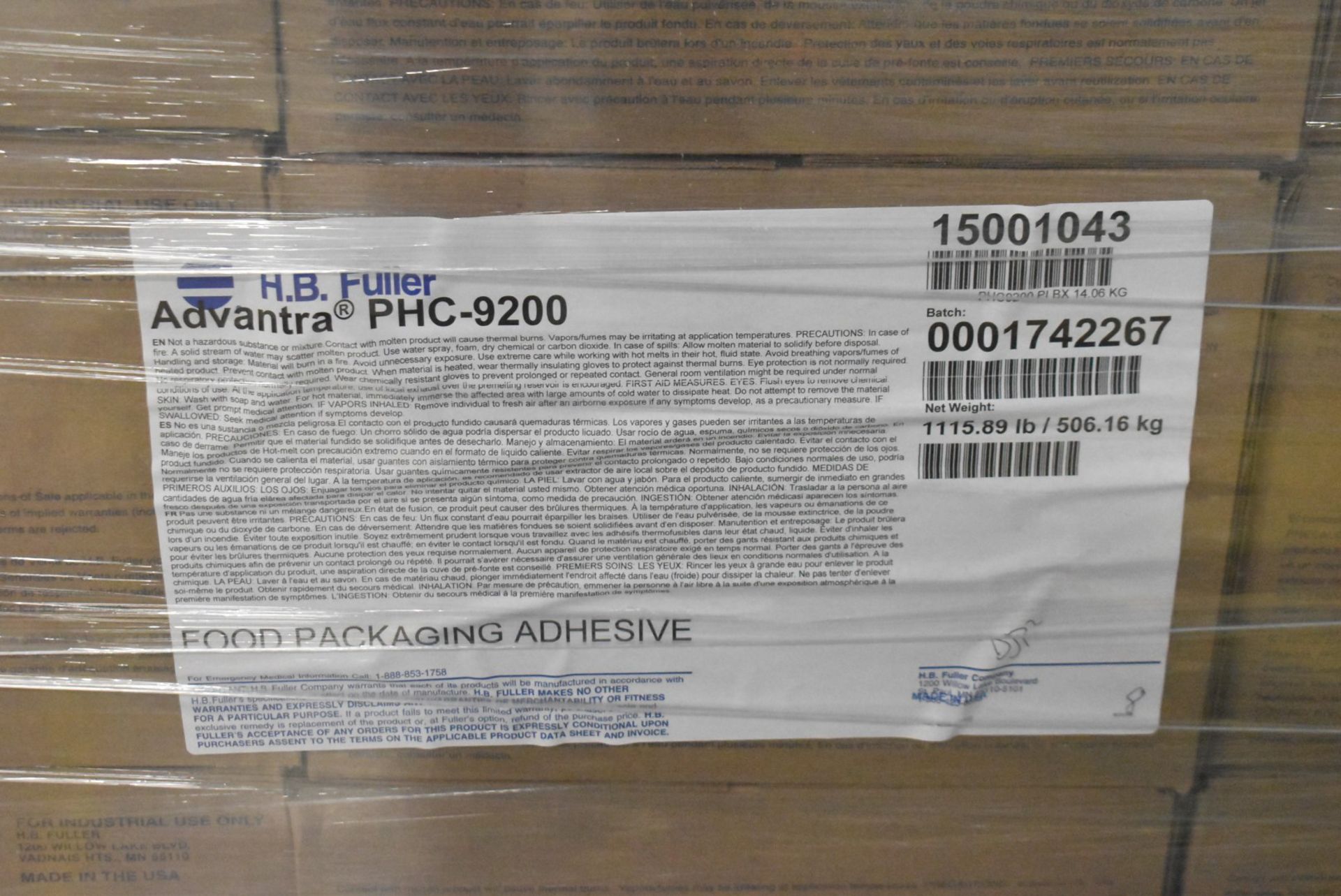 LOT/ PALLET OF ADVANTRA PHC-9200 FOOD PACKAGING ADHESIVE [RIGGING FEE FOR LOT #871 - $25 USD PLUS - Image 2 of 3