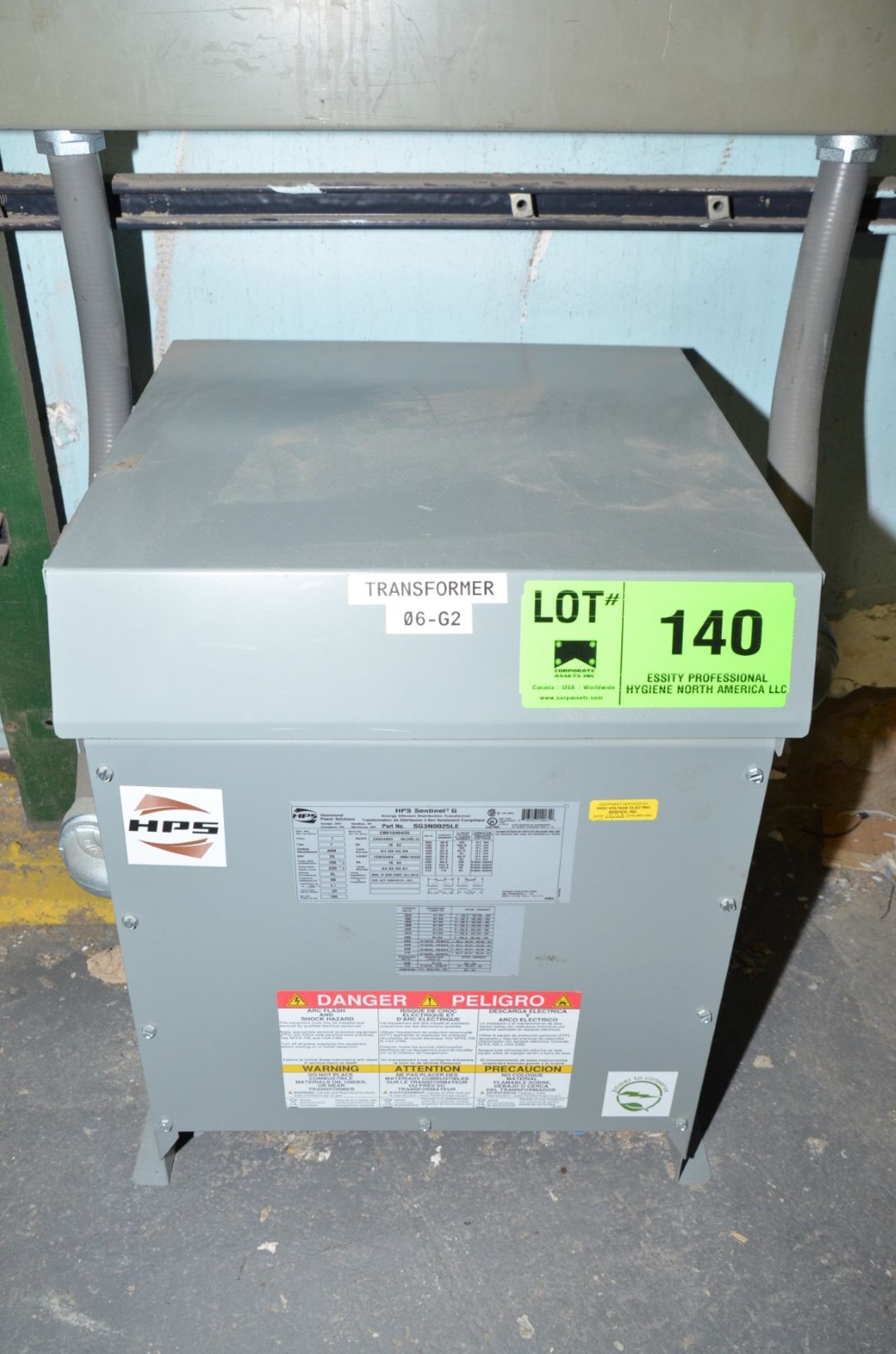 HPS 25KVA/480-240-120V/3PH/60HZ TRANSFORMER (CI) [RIGGING FEE FOR LOT #140 - $100 USD PLUS