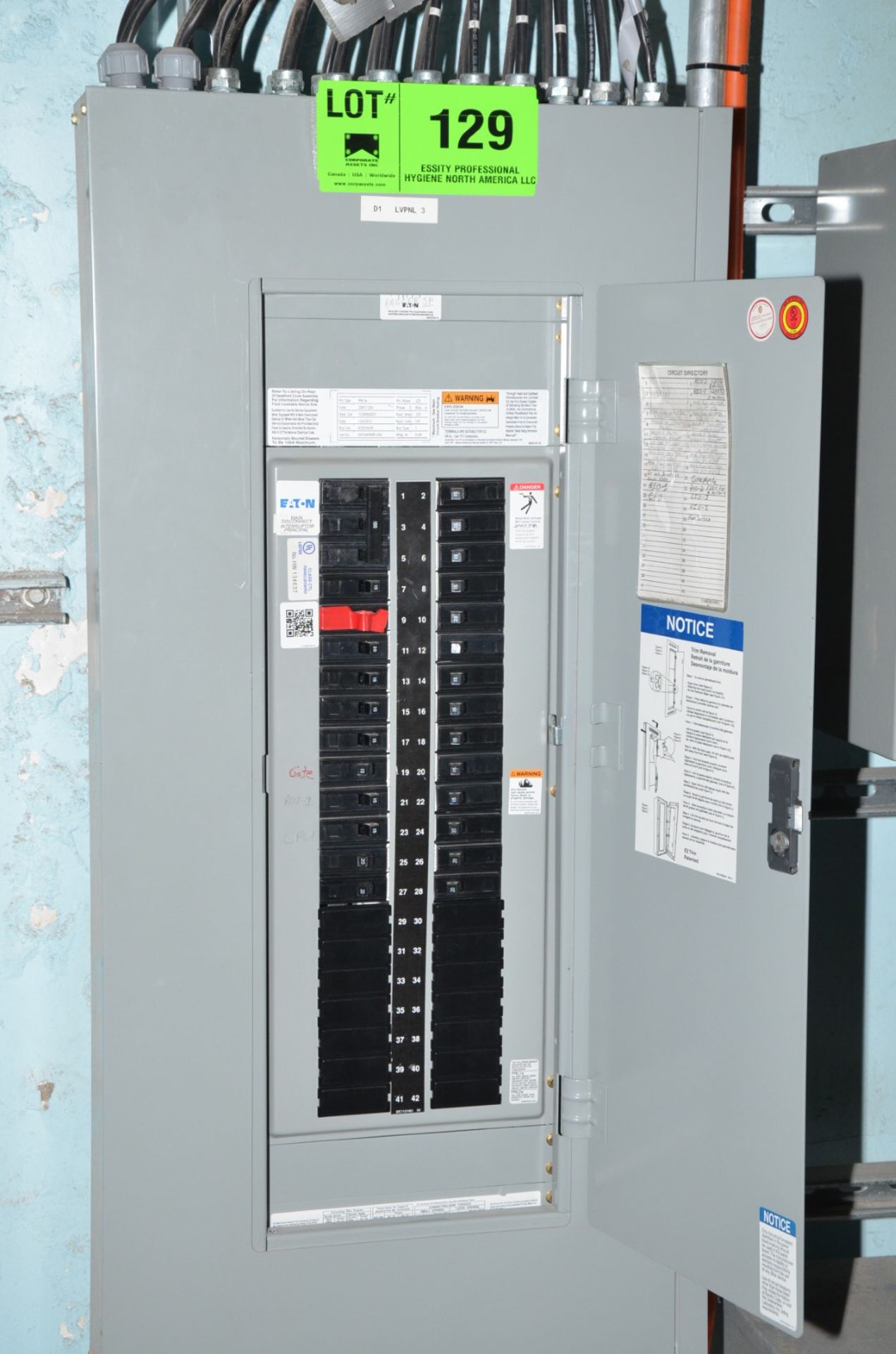 EATON BREAKER PANEL (CI) [RIGGING FEE FOR LOT #129 - $100 USD PLUS APPLICABLE TAXES]