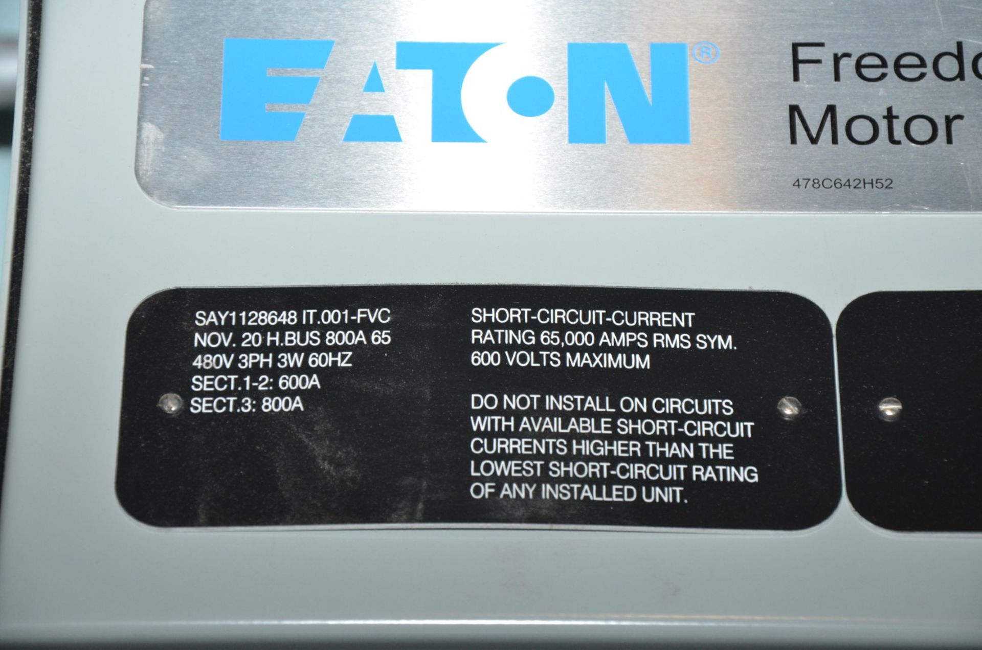 EATON (2020) SAY128648 IT.001-FVC 3-BANK MCC PANEL (CI) [RIGGING FEE FOR LOT #105 - $650 USD PLUS - Image 2 of 10