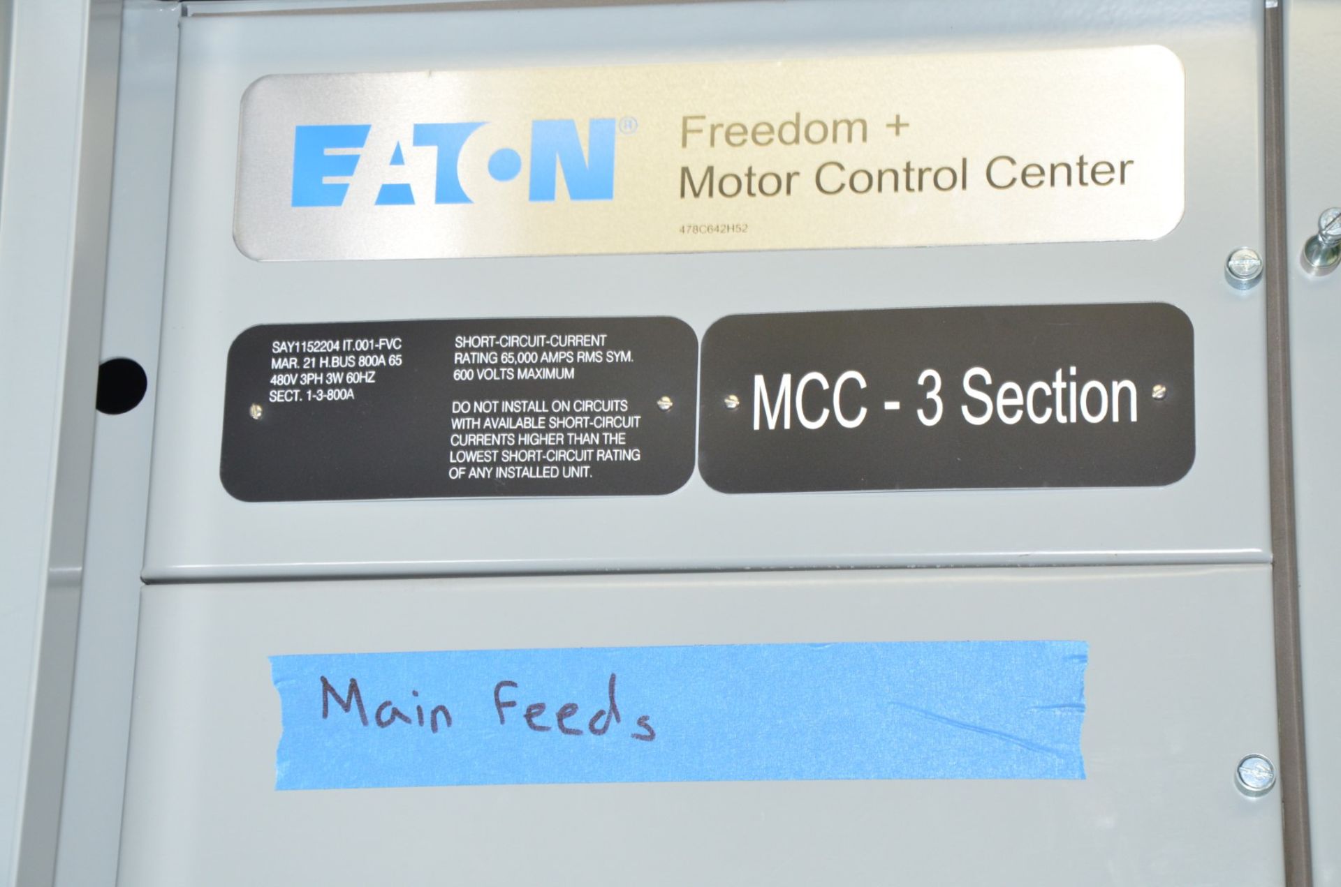 EATON FREEDOM + BANK MCC PANEL (CI) [RIGGING FEE FOR LOT #761 - $850 USD PLUS APPLICABLE TAXES] - Image 3 of 4