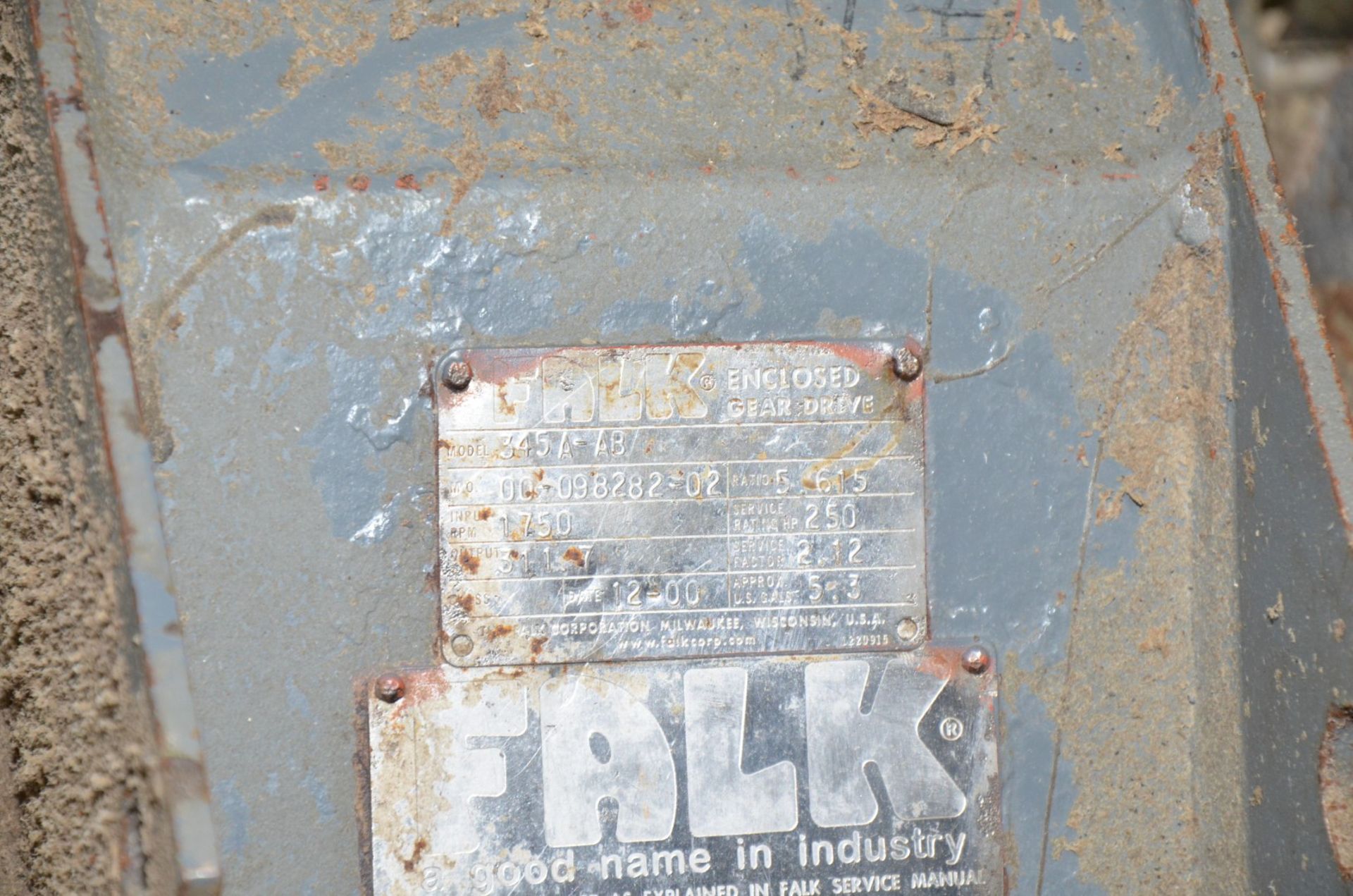 FALK 345A-AB GEARBOX WITH 5.615:1 RATIO (CI) [RIGGING FEE FOR LOT #453 - $650 USD PLUS APPLICABLE - Image 3 of 3