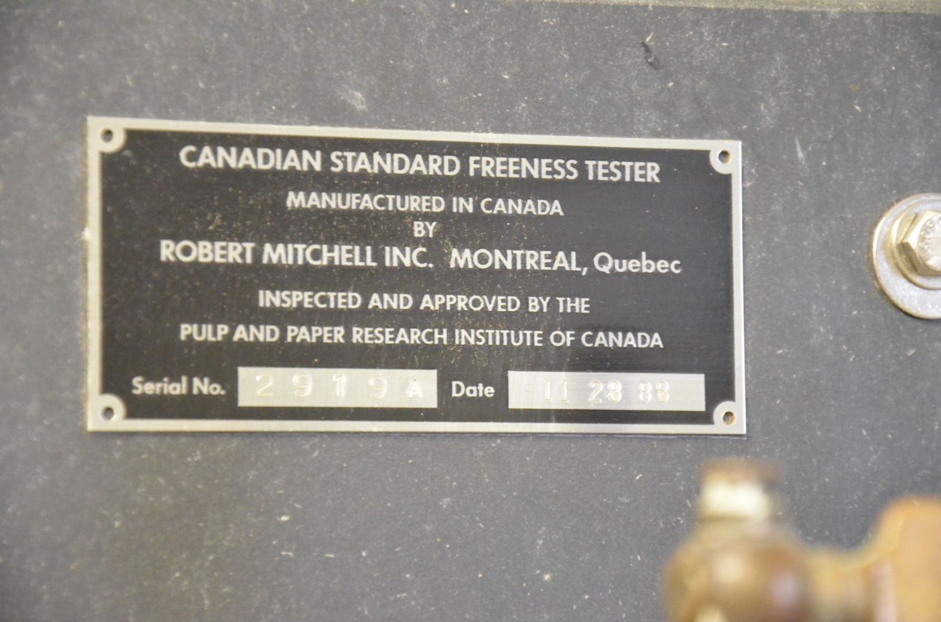 ROBERT MITCHELL CANADIAN STANDARD FREENESS TESTER, S/N 2919A [RIGGING FEE FOR LOT #7 - $25 USD - Image 5 of 5