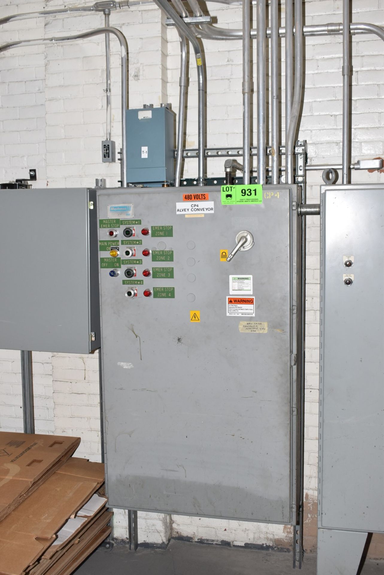ALVEY CONTROL CABINET (CI) [RIGGING FEE FOR LOT #931 - $100 USD PLUS APPLICABLE TAXES]