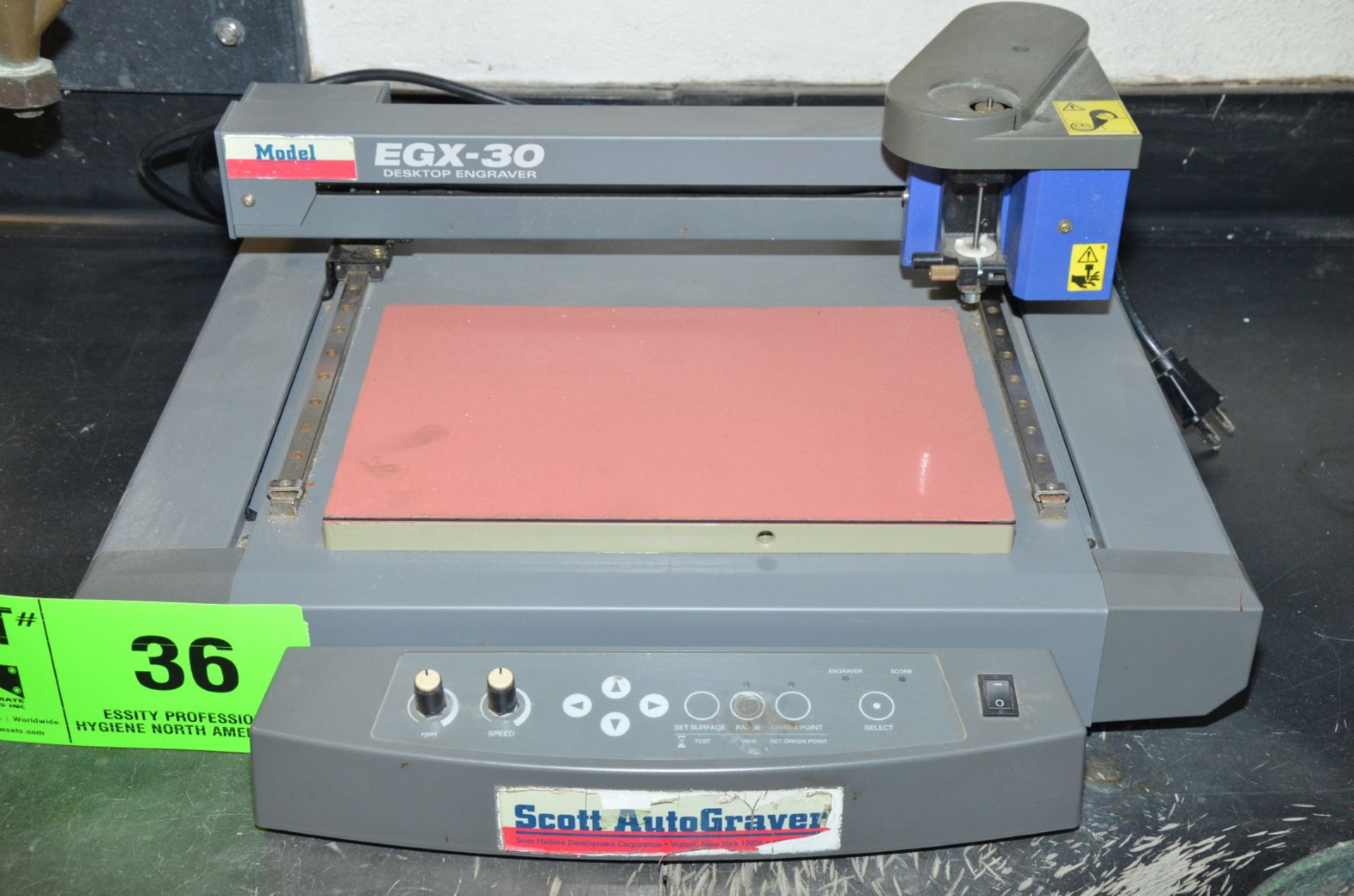 SCOTT AUTOGRAVER EGX-30 DESKTOP ENGRAVER WITH 12" X 8-1/16" MAX CAPACITY, 1/8" DIA CUTTER BIT, - Image 2 of 3