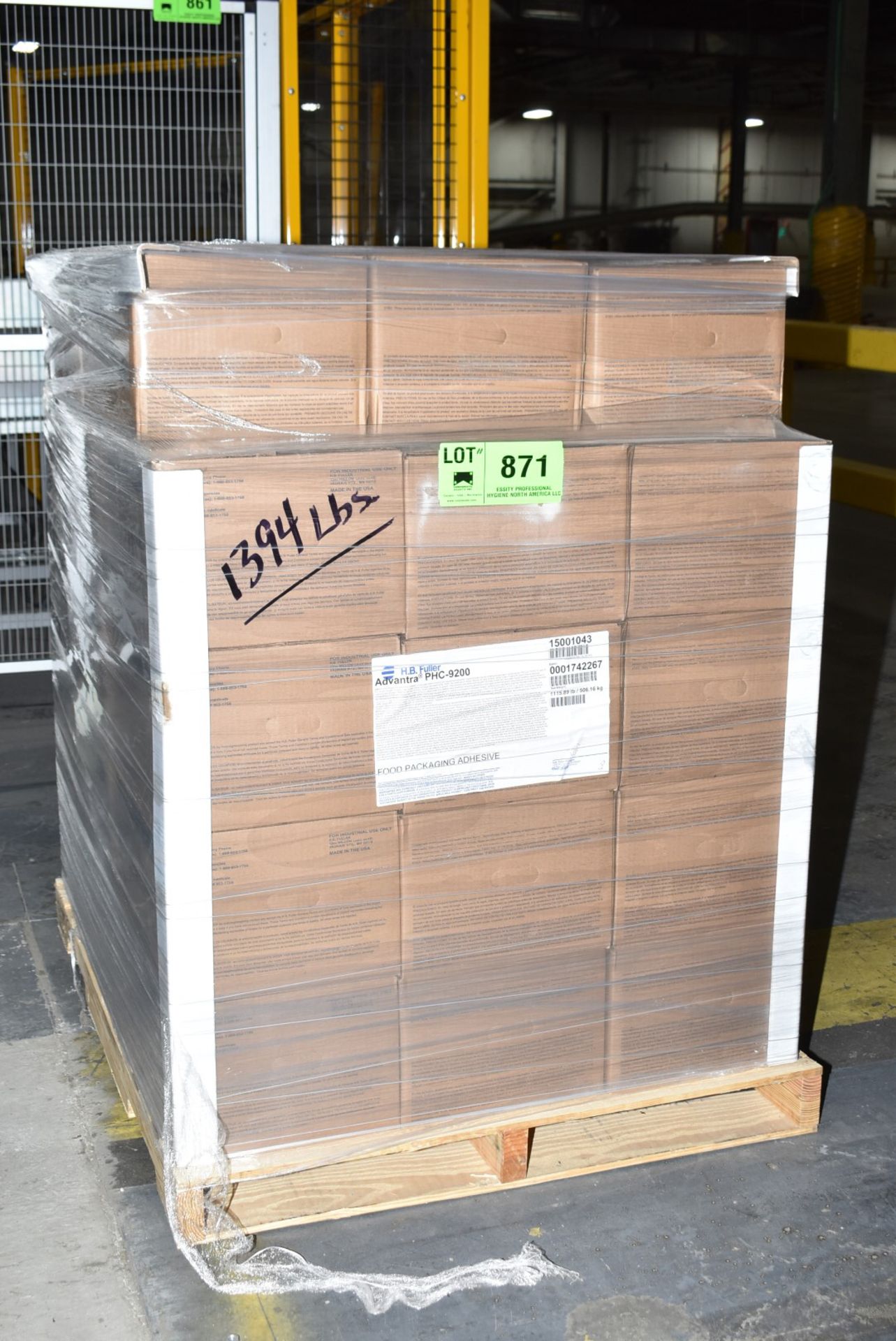 LOT/ PALLET OF ADVANTRA PHC-9200 FOOD PACKAGING ADHESIVE [RIGGING FEE FOR LOT #871 - $25 USD PLUS