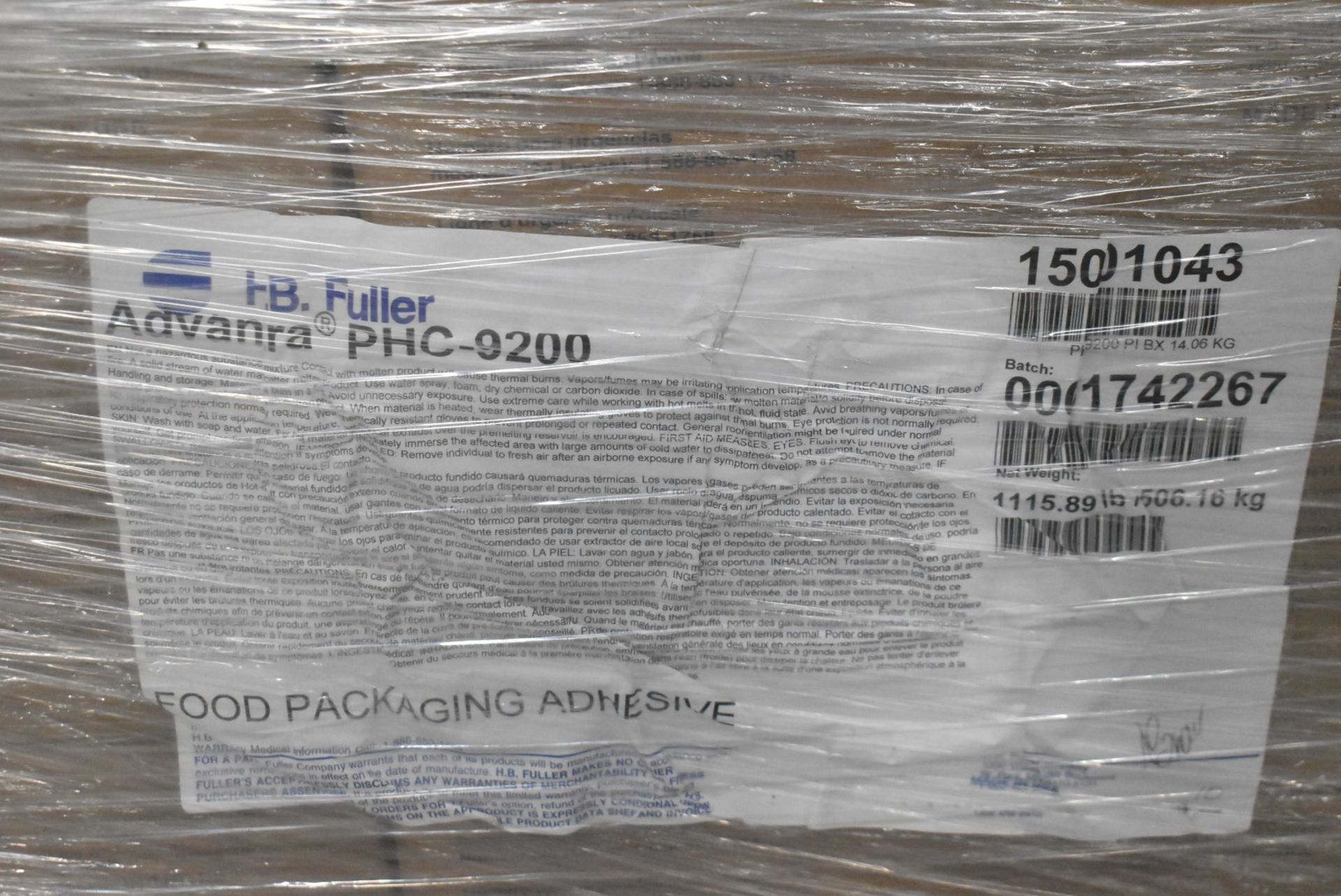 LOT/ PALLET OF ADVANTRA PHC-9200 FOOD PACKAGING ADHESIVE [RIGGING FEE FOR LOT #875 - $25 USD PLUS - Image 2 of 2