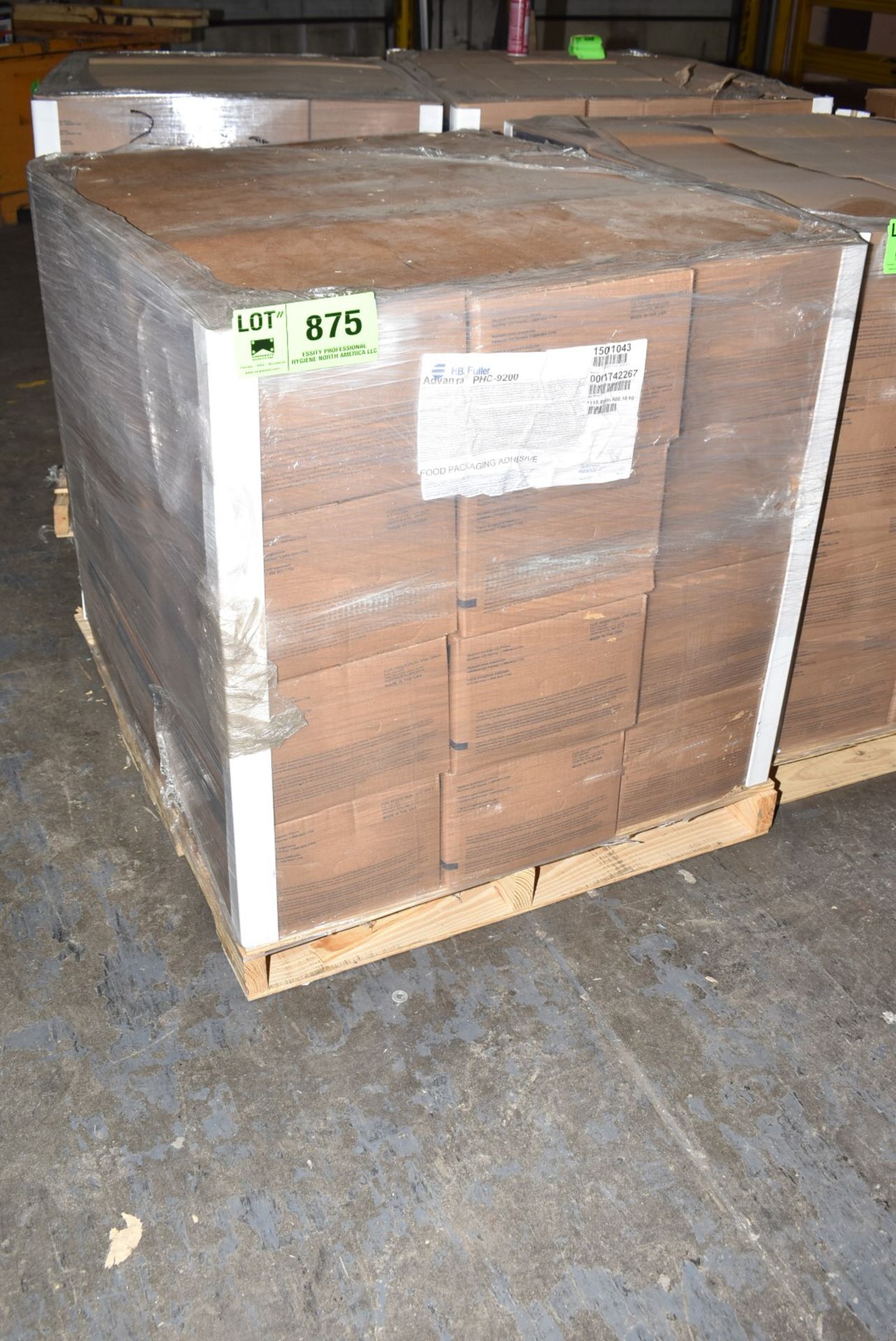 LOT/ PALLET OF ADVANTRA PHC-9200 FOOD PACKAGING ADHESIVE [RIGGING FEE FOR LOT #875 - $25 USD PLUS