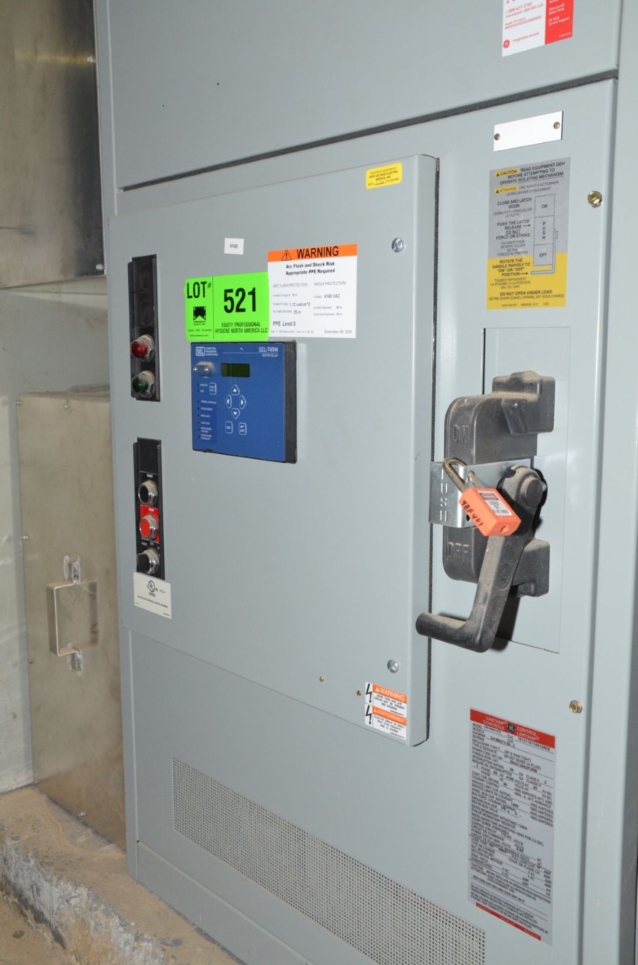 GE LIMITAMP BREAKER PANEL (CI) [RIGGING FEE FOR LOT #521 - $250 USD PLUS APPLICABLE TAXES]